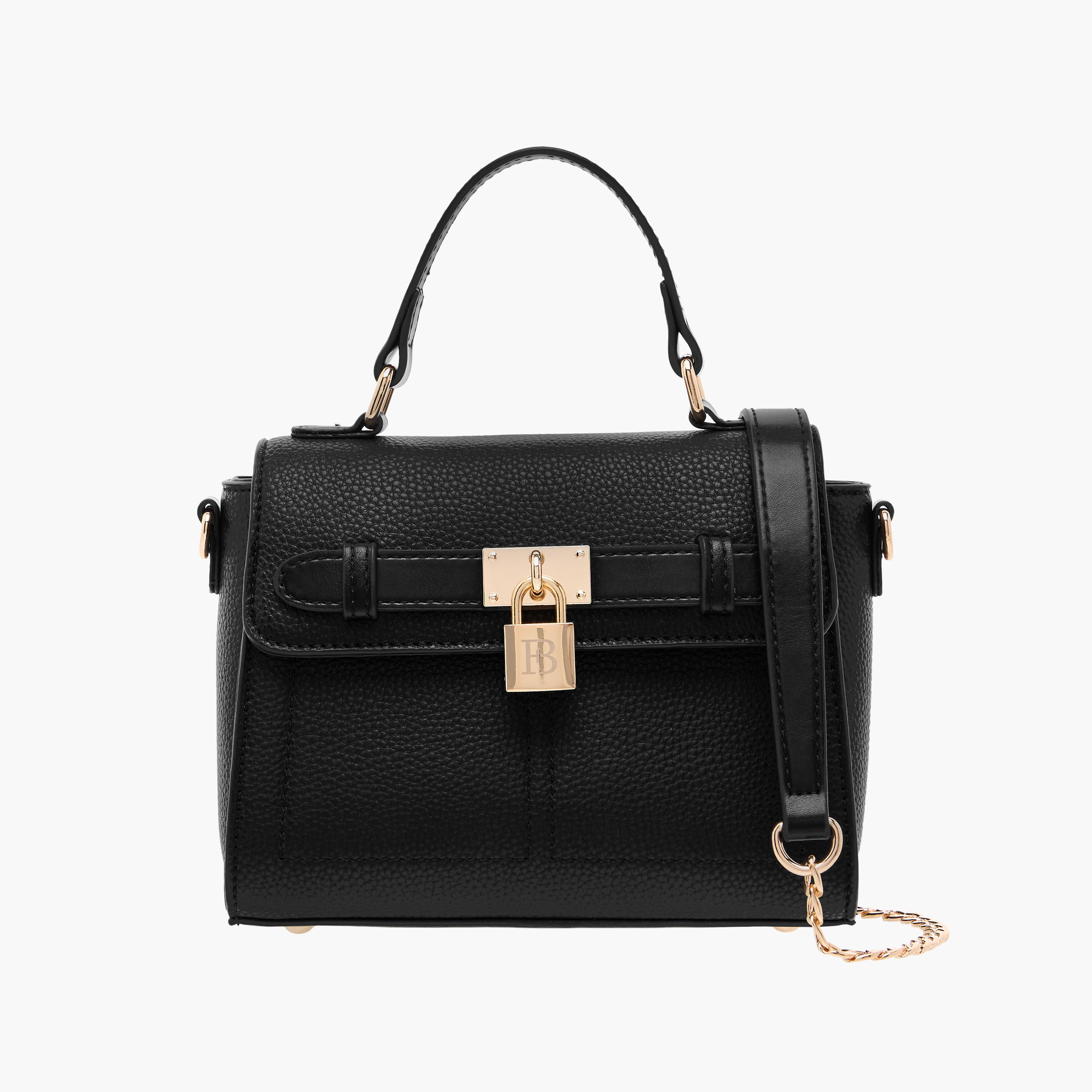 Flora Bella Textured Satchel Bag with Grab Handle and Button Closure-women-bagsandwallets-handbags-image-1