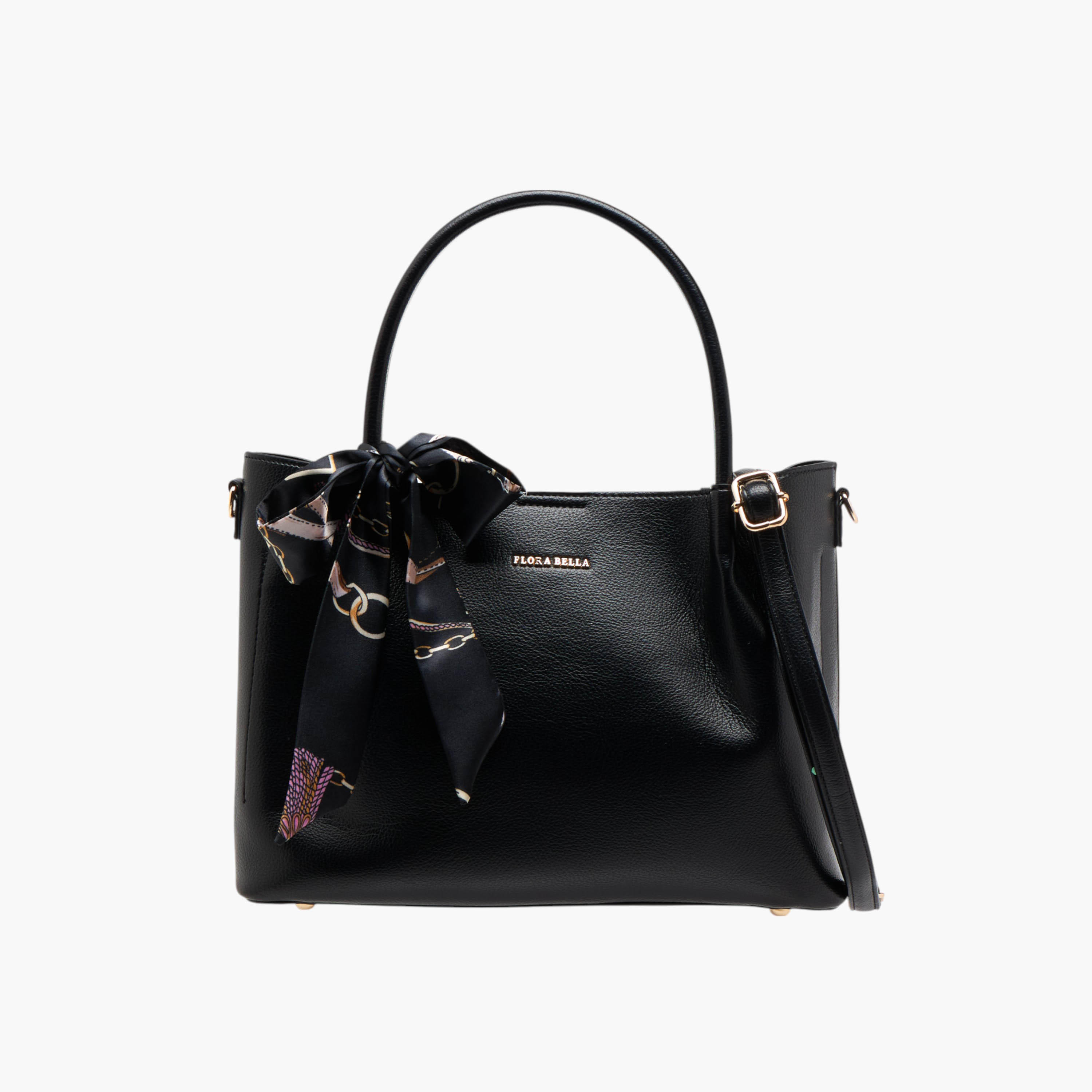 Flora Bella Solid Tote Bag with Scarf Accent and Detachable Strap-women-bagsandwallets-handbags-image-1
