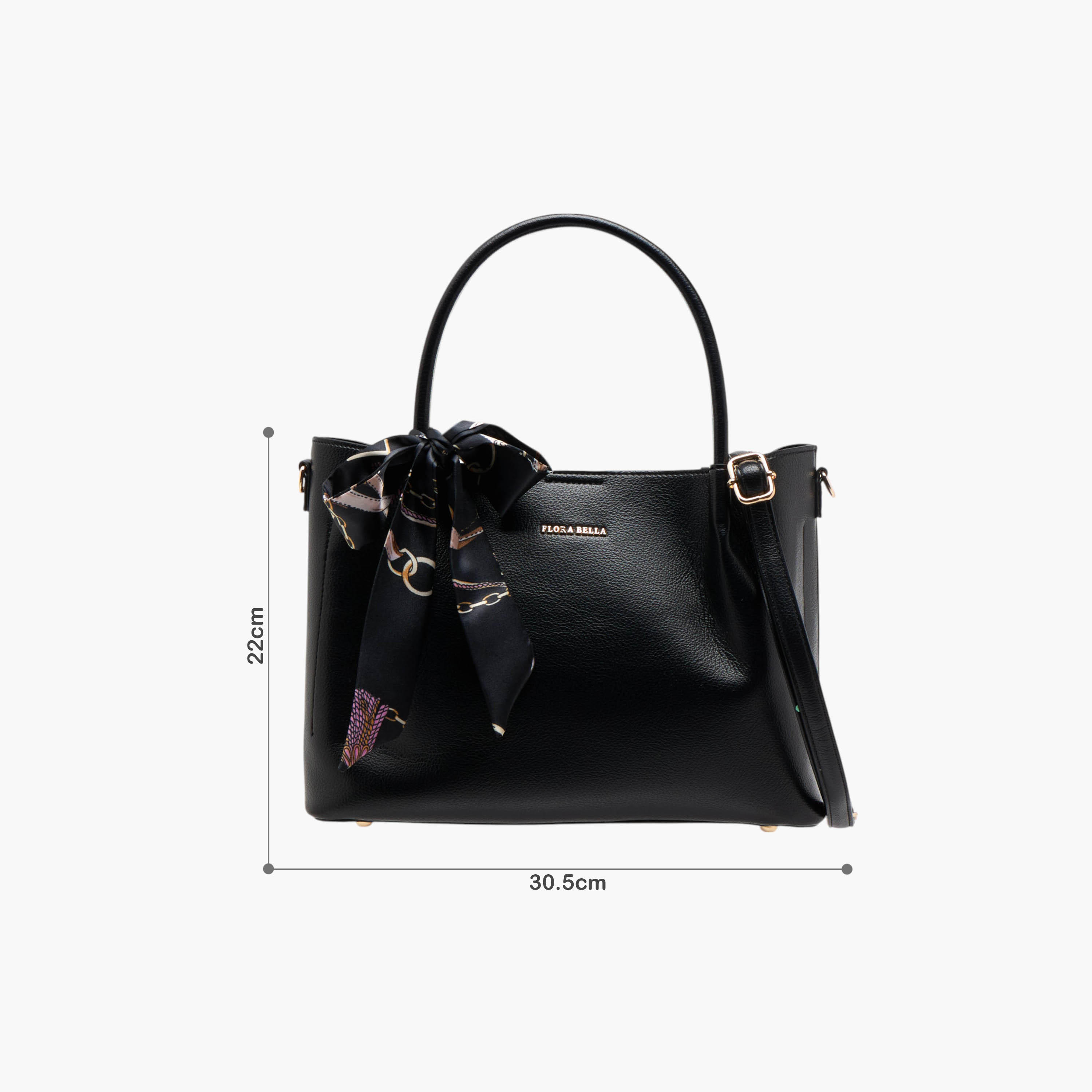 Flora Bella Solid Tote Bag with Scarf Accent and Detachable Strap-women-bagsandwallets-handbags-image-2