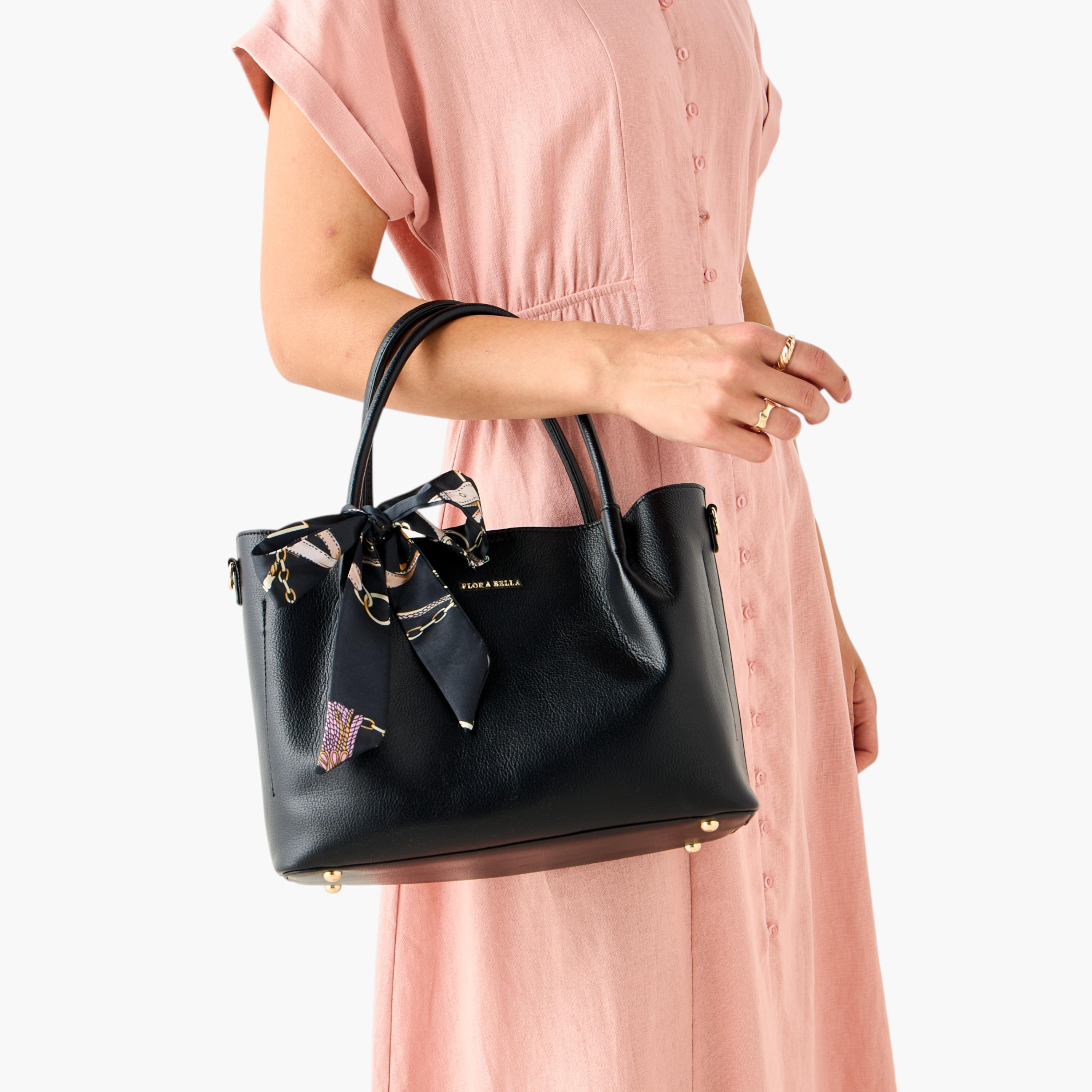 Flora Bella Solid Tote Bag with Scarf Accent and Detachable Strap-women-bagsandwallets-handbags-image-9