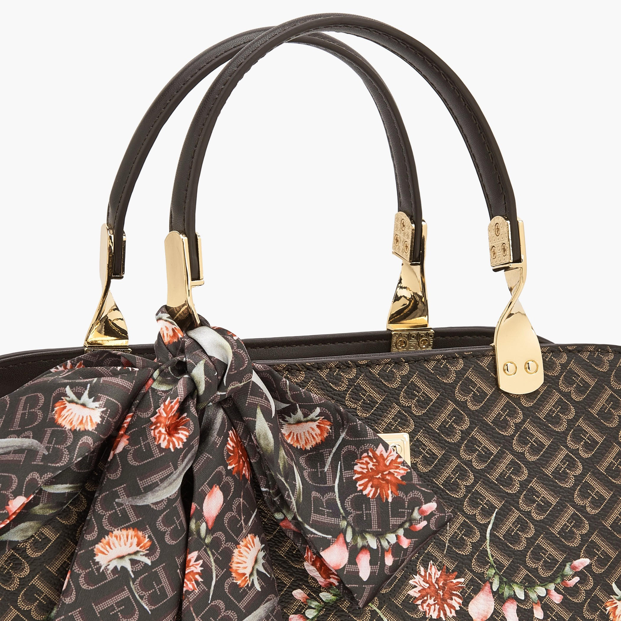 شنطة توتي بطبعات مونوجرام وزهور وتفاصيل وشاح من فلورا بيلا-women-bagsandwallets-handbags-image-5