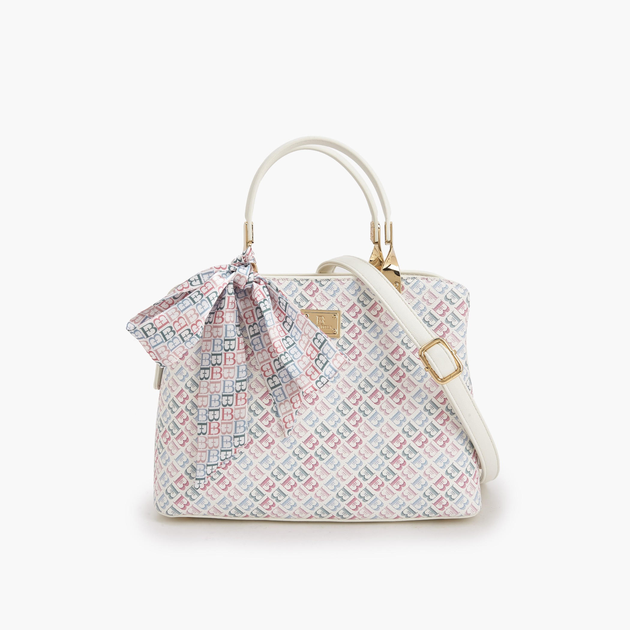 Flora Bella Monogram Print Tote Bag with Scarf Accent-women-bagsandwallets-handbags-image-1