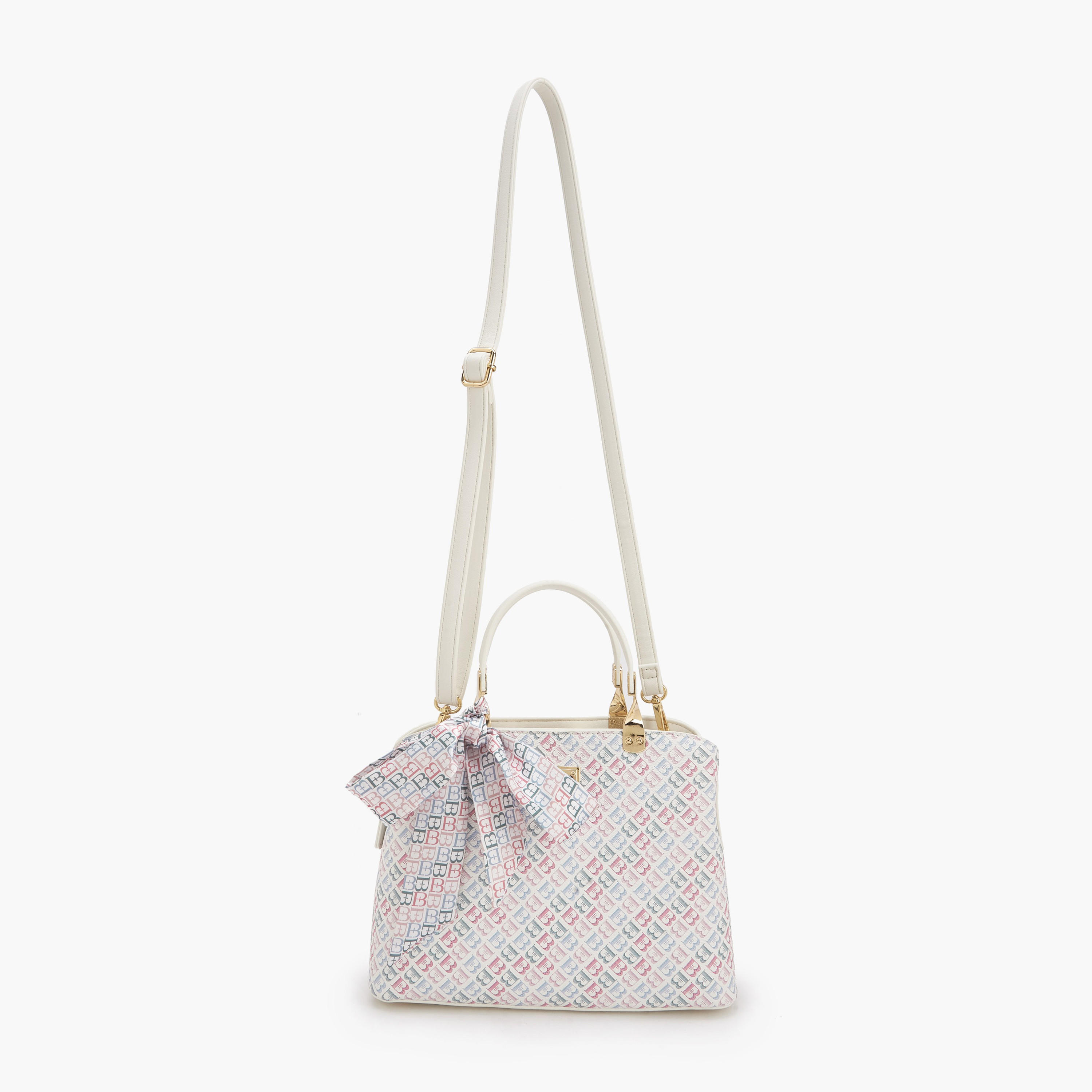 Flora Bella Monogram Print Tote Bag with Scarf Accent-women-bagsandwallets-handbags-image-3