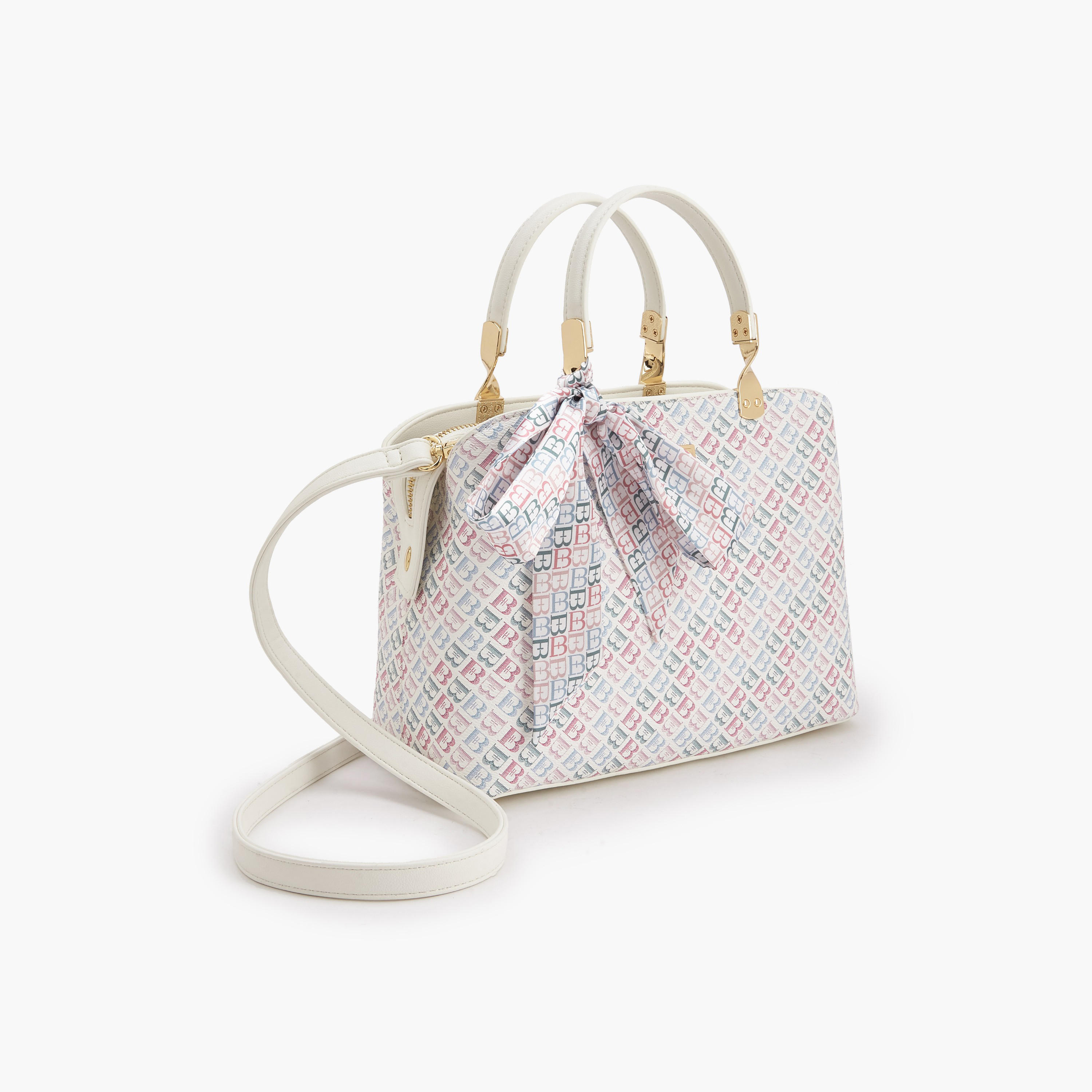 Flora Bella Monogram Print Tote Bag with Scarf Accent-women-bagsandwallets-handbags-image-4