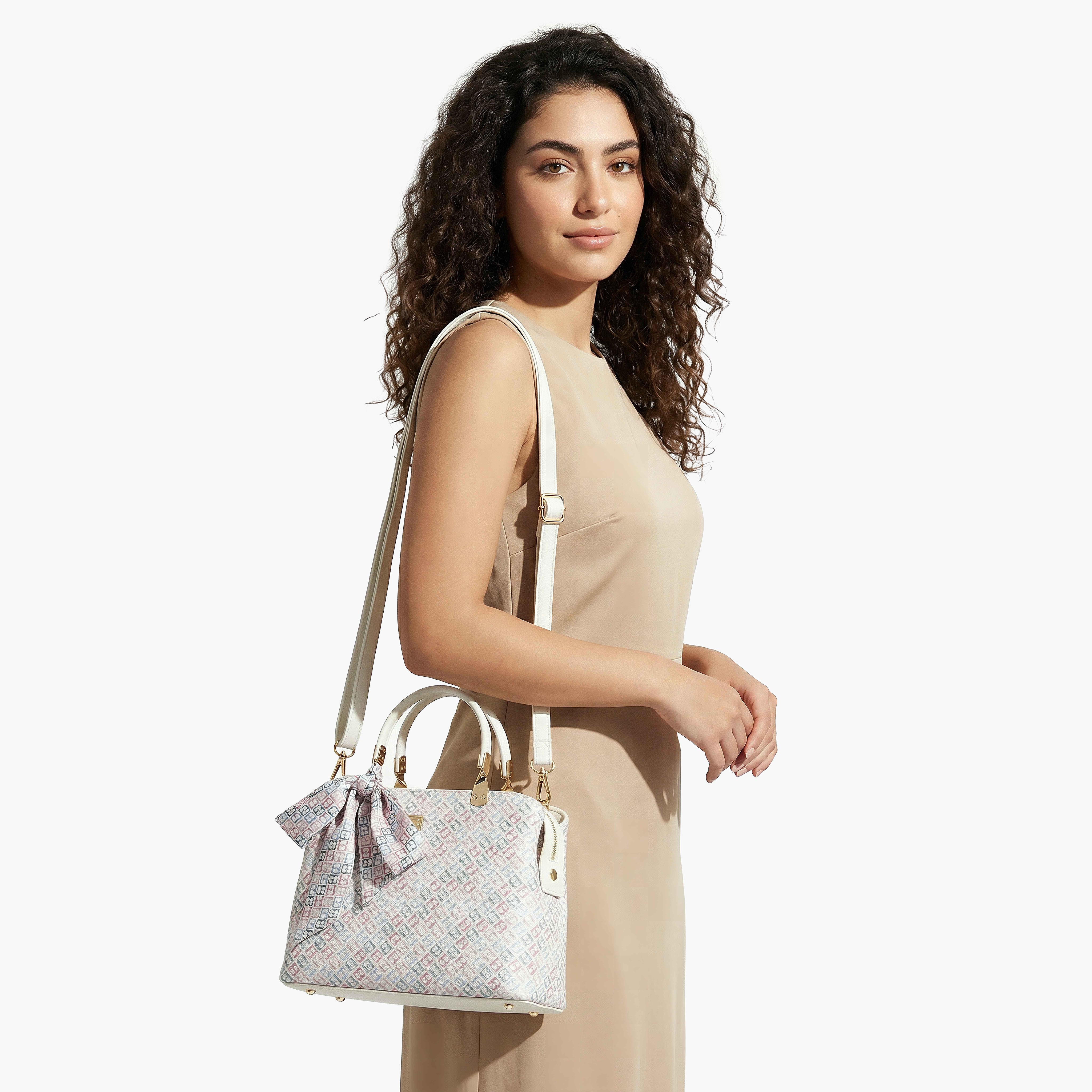Flora Bella Monogram Print Tote Bag with Scarf Accent-women-bagsandwallets-handbags-image-2