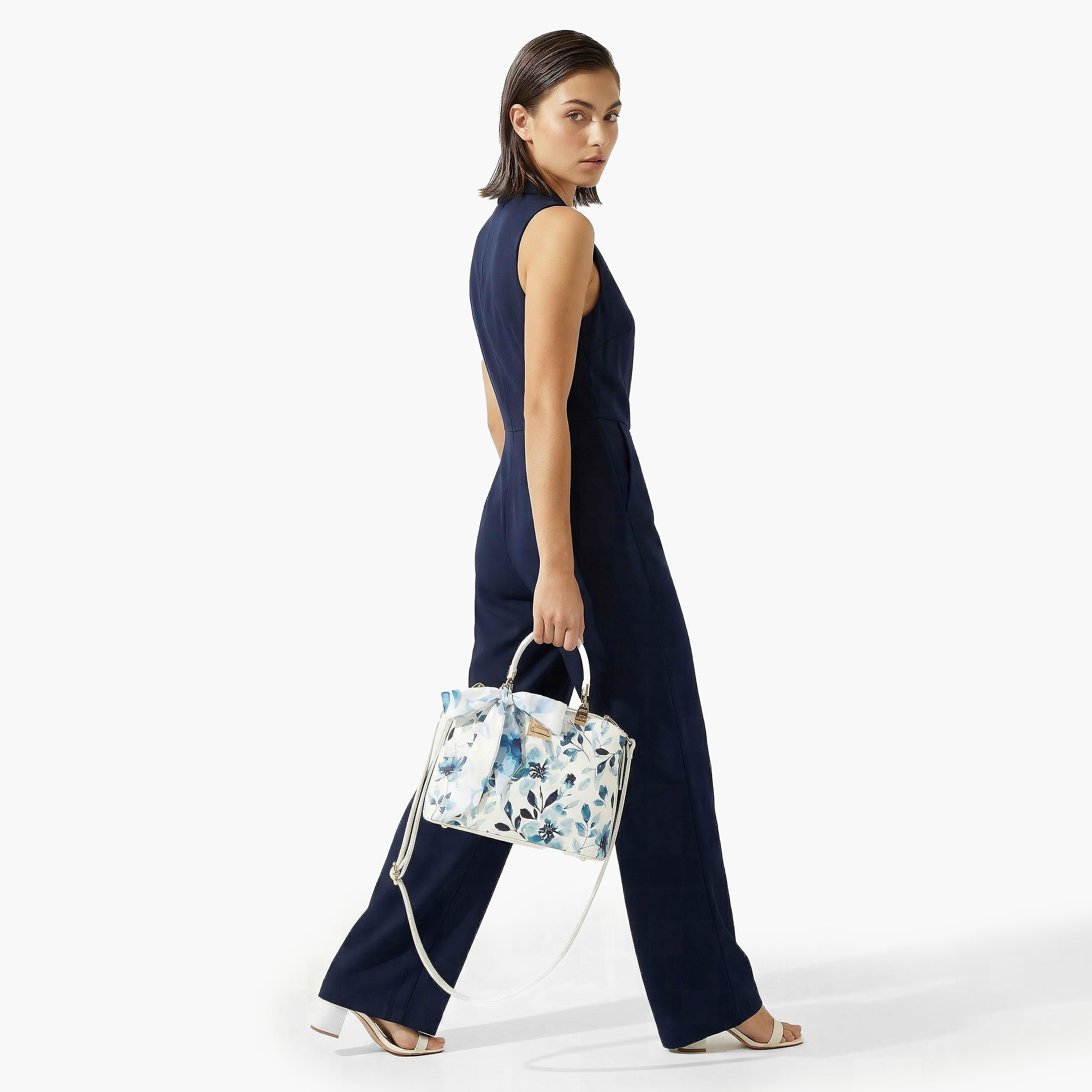 Flora Bella Floral Print Satchel Bag with Scarf Detail-women-bagsandwallets-handbags-image-2