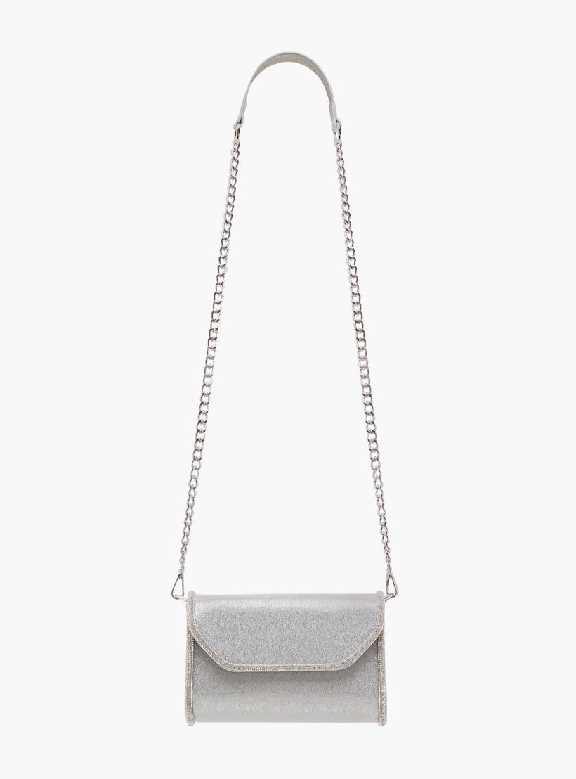 Flora Bella Embellished Crossbody Bag with Detachable Chain Strap and Flap Closure-women-bagsandwallets-handbags-image-2