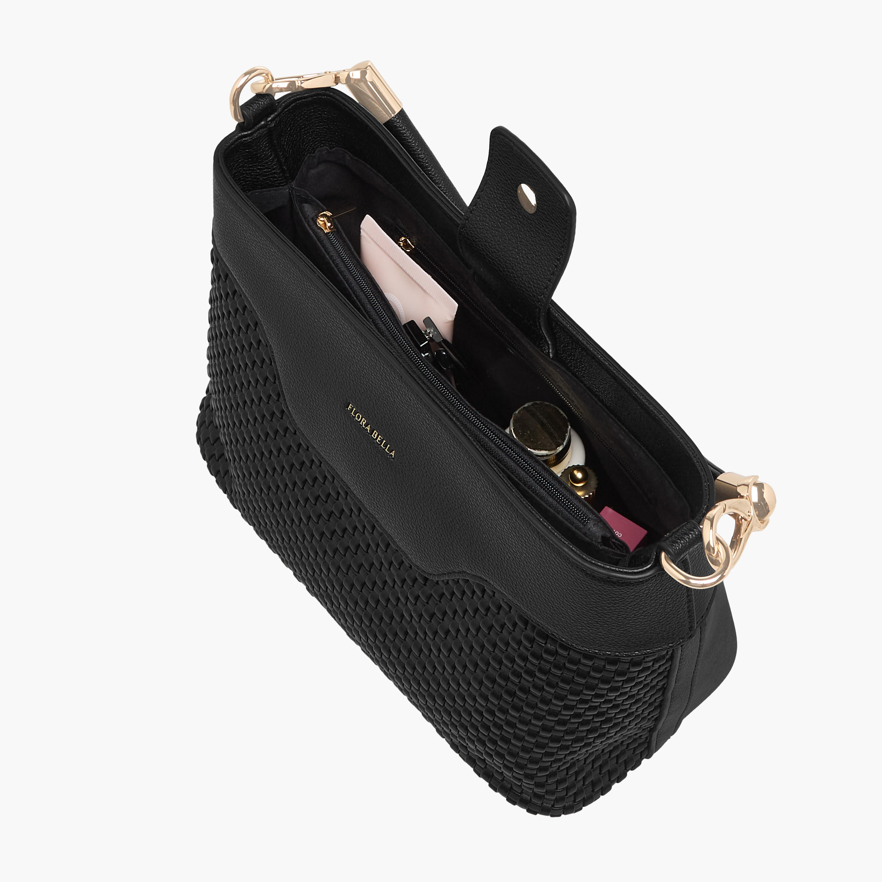 Flora Bella Textured Shoulder Bag with Zip Closure and Adjustable Strap-women-bagsandwallets-handbags-image-7