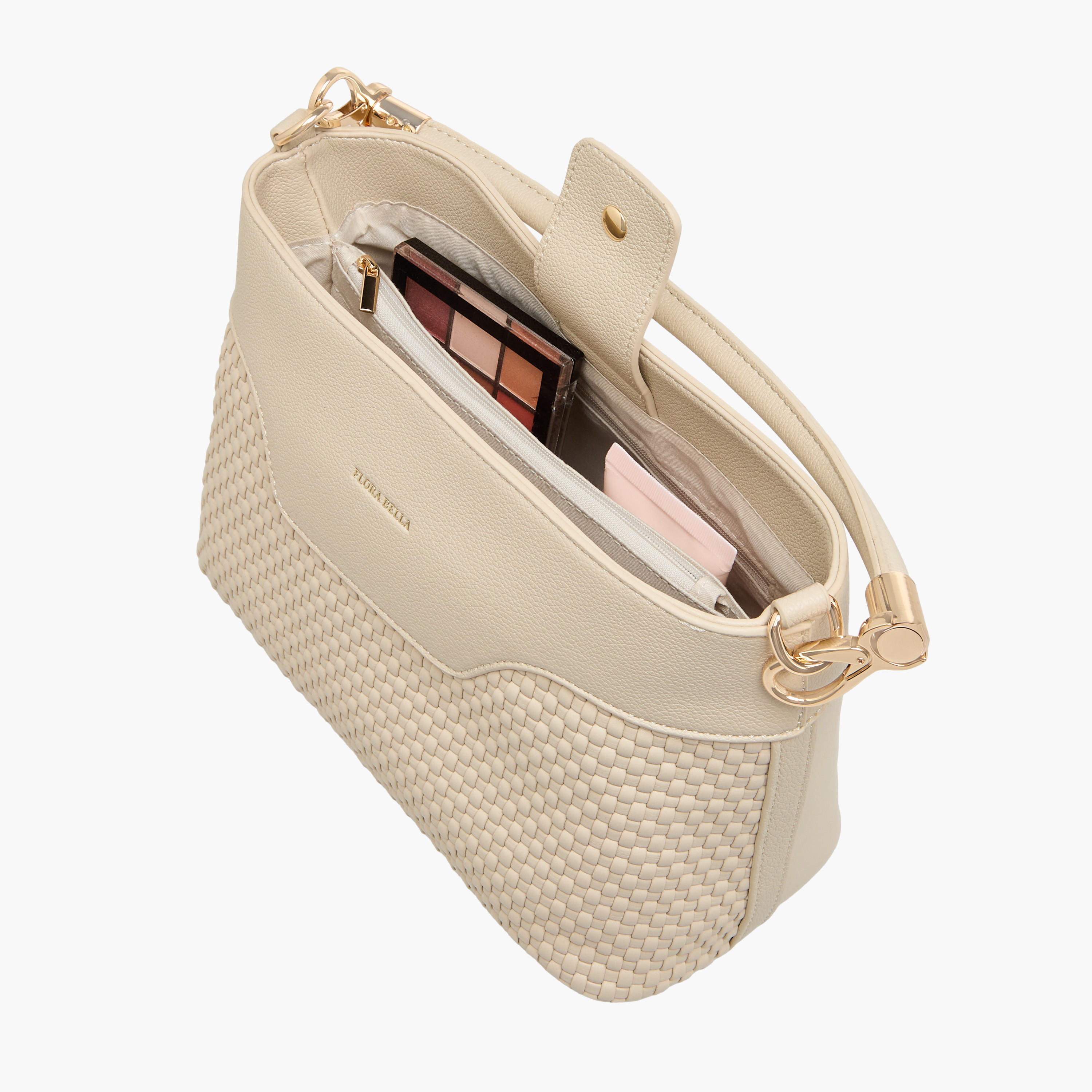 Flora Bella Textured Shoulder Bag with Zip Closure and Adjustable Strap-women-bagsandwallets-handbags-image-7