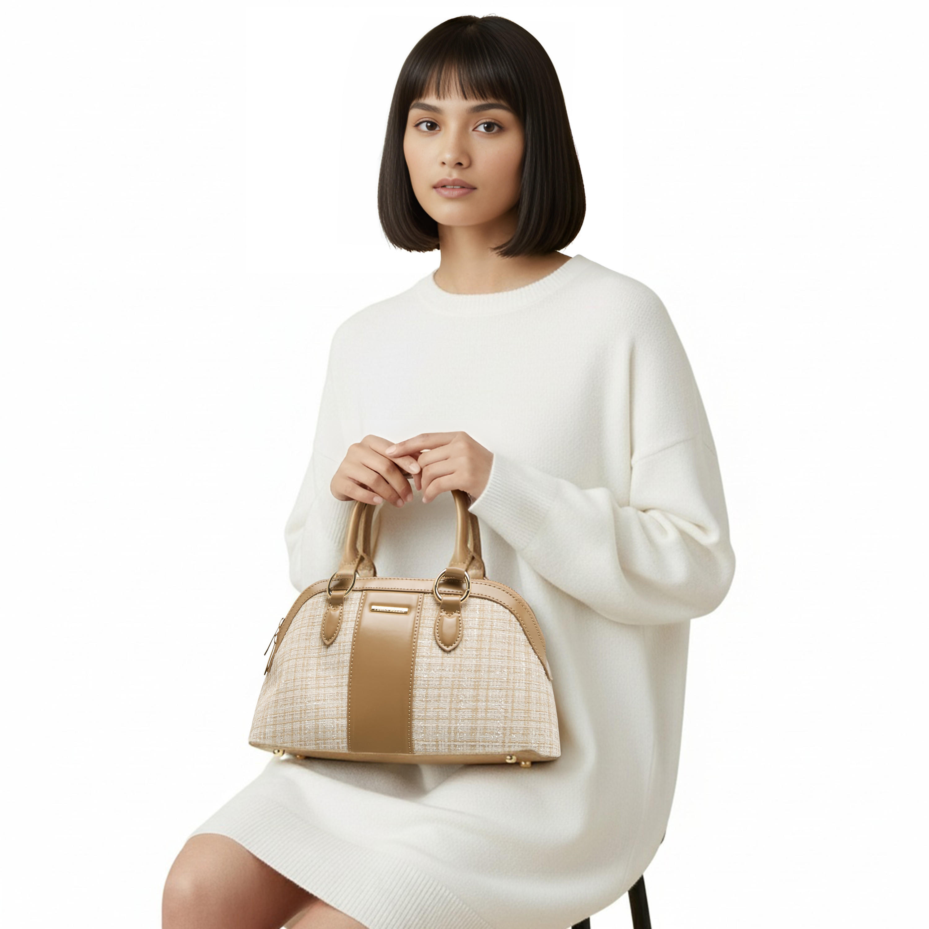 Flora Bella Textured Tote Bag with Double Handle-women-bagsandwallets-handbags-image-2