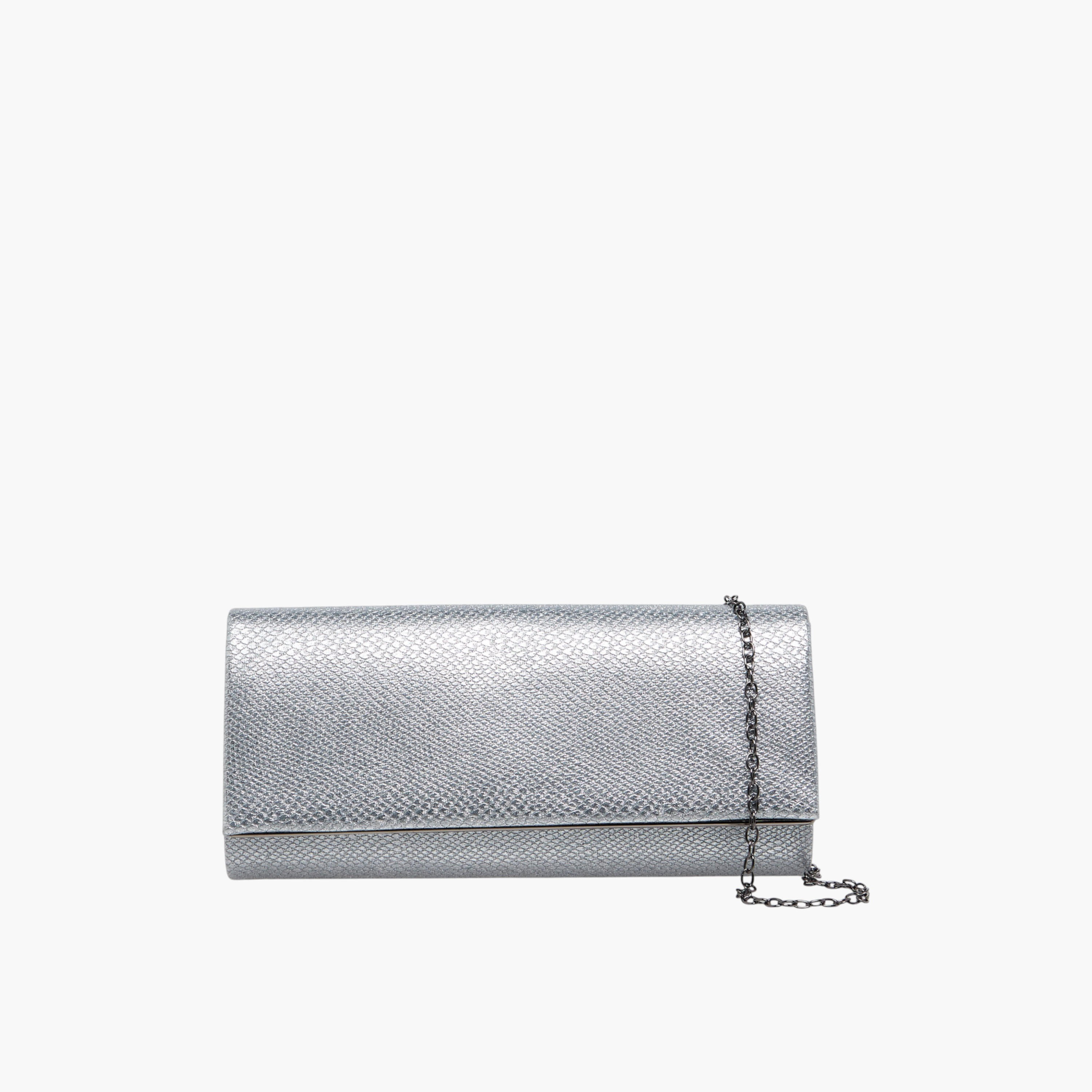 شنطة كلاتش بارزة الملمس بحزام سلسلة قابل للفصل من فلورا بيلا-women-bagsandwallets-handbags-image-1