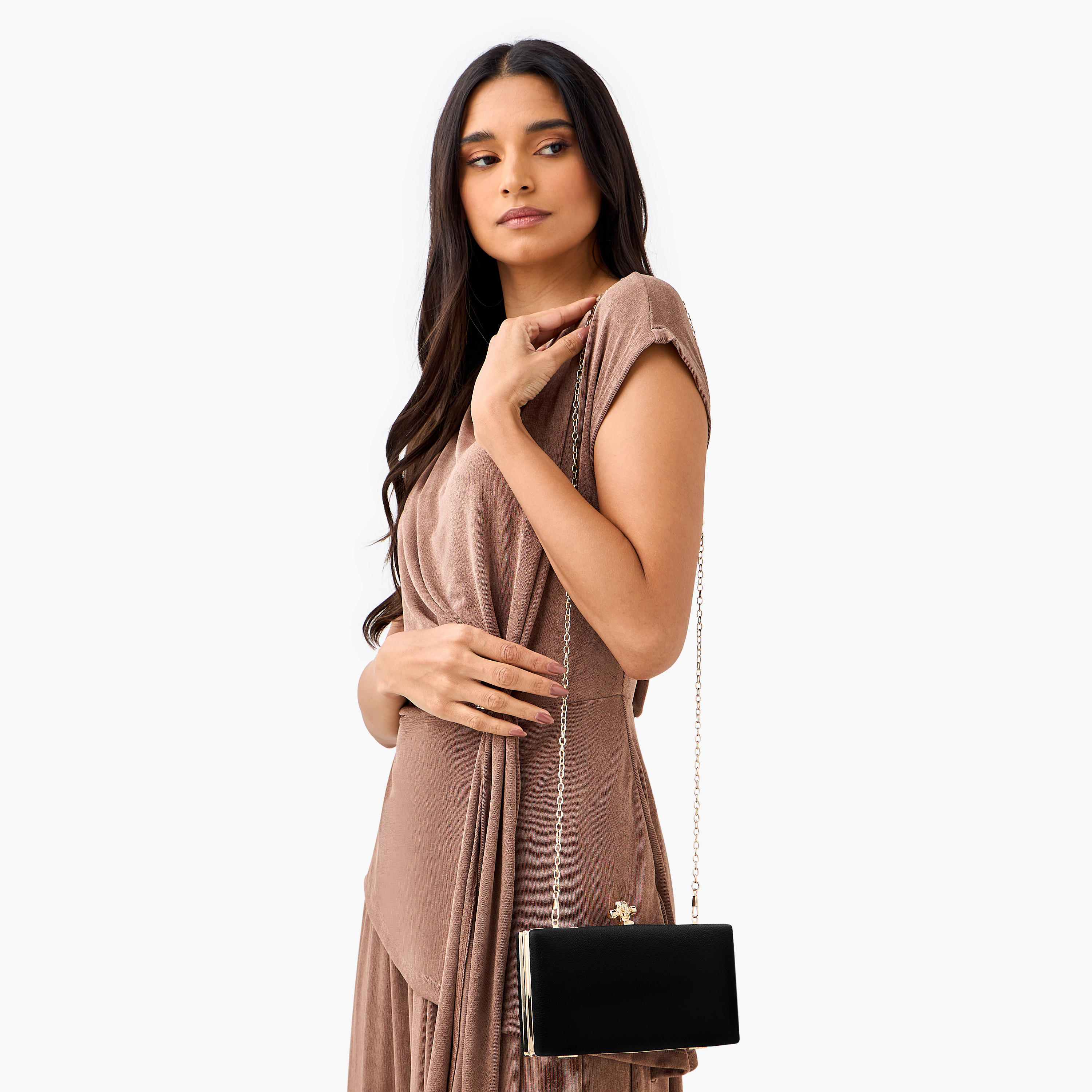 Flora Bella Solid Clutch with Chain Strap-women-bagsandwallets-handbags-image-2