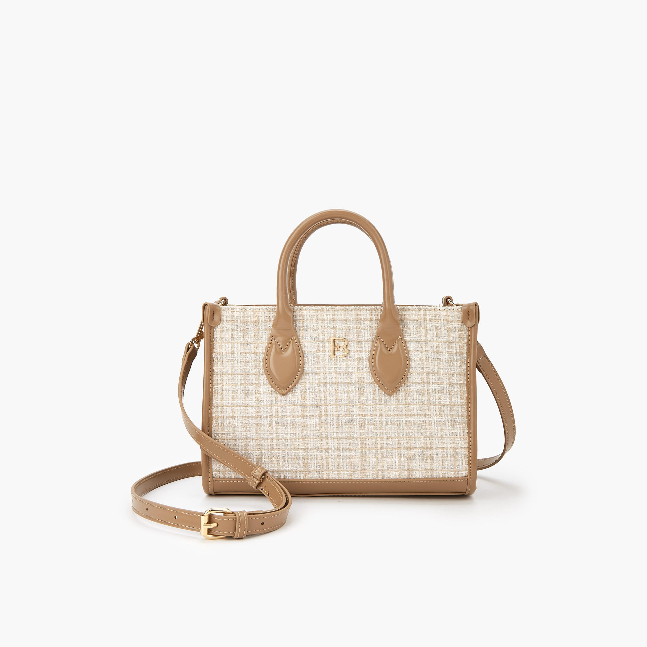 Flora Bella Textured Tote Bag with Detachable Strap and Zip Closure-women-bagsandwallets-handbags-image-1