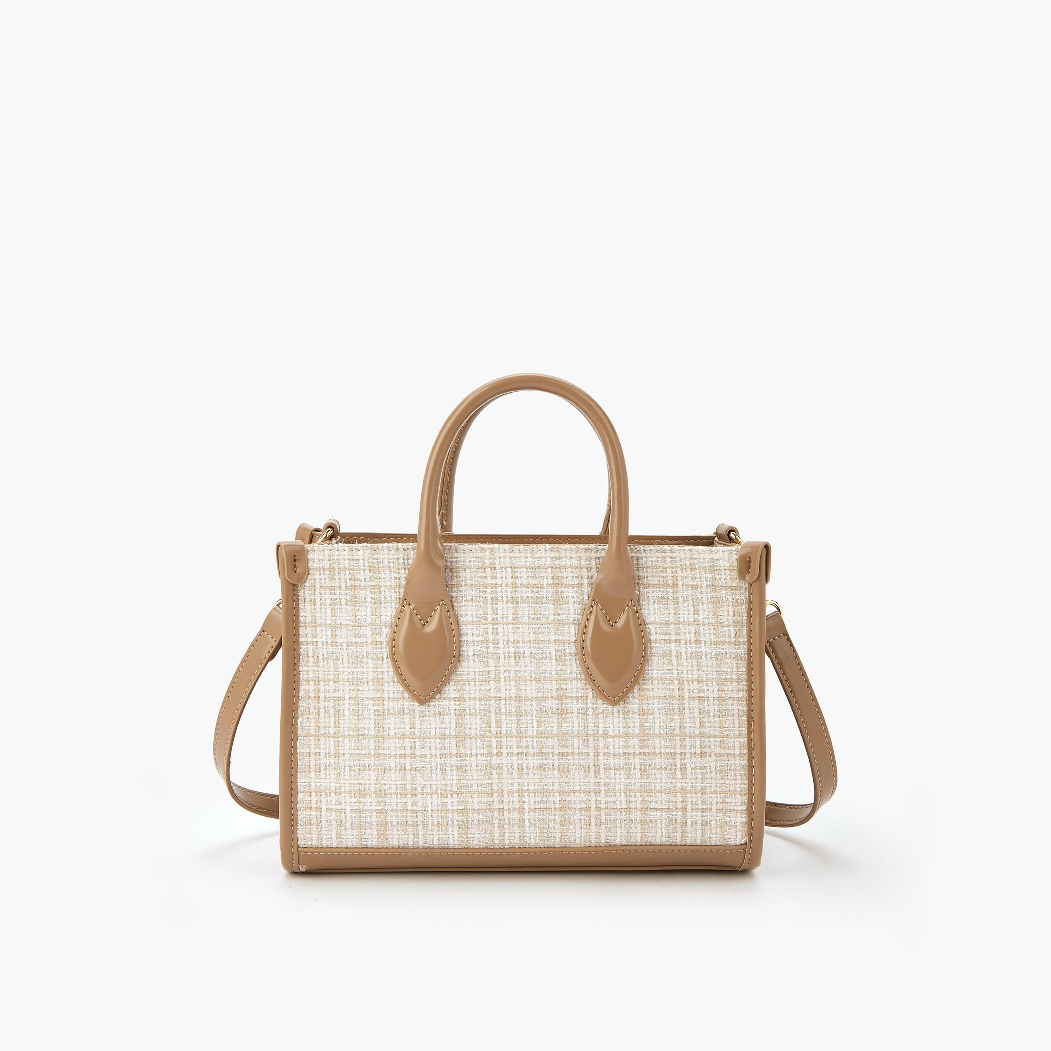 Flora Bella Textured Tote Bag with Detachable Strap and Zip Closure-women-bagsandwallets-handbags-image-5
