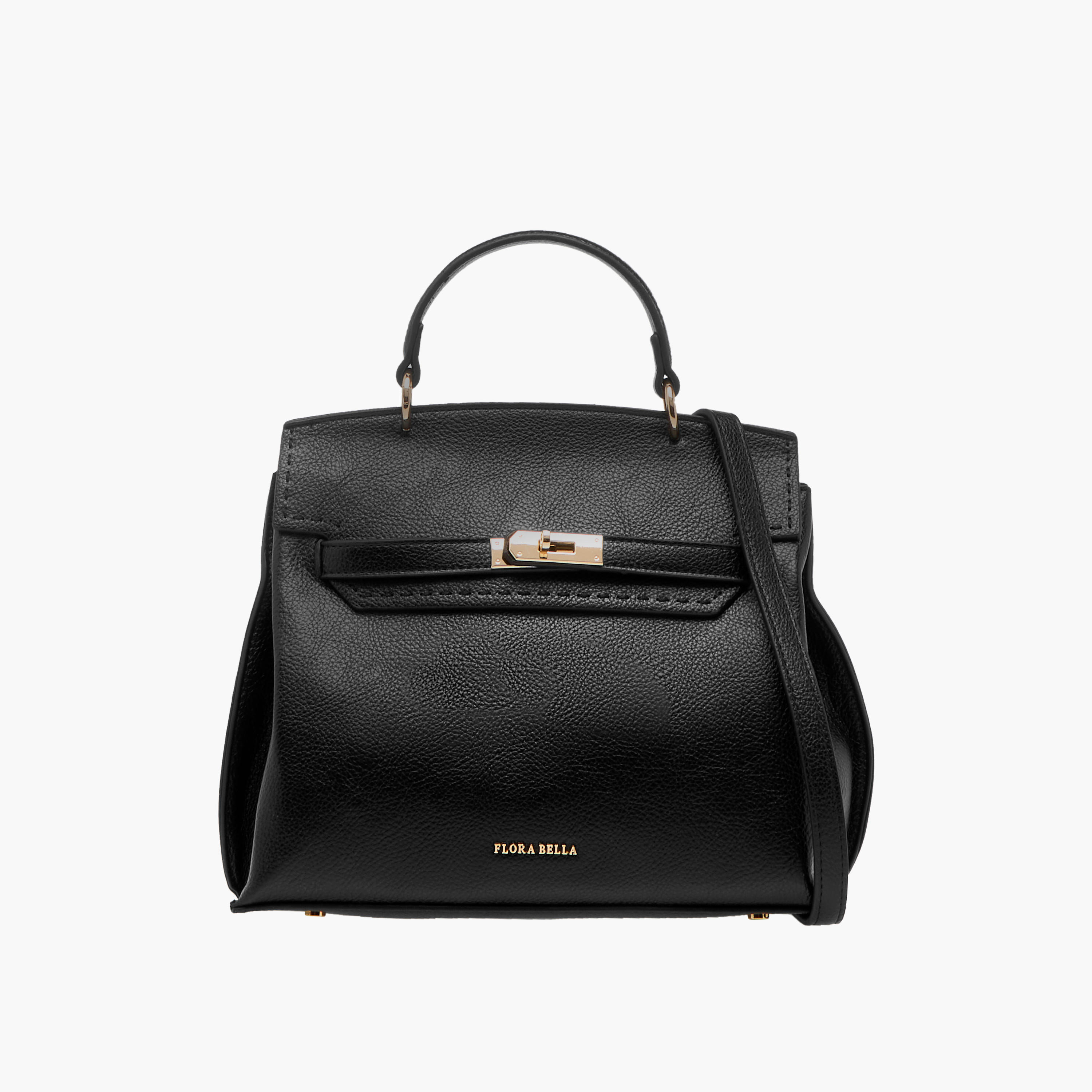 Flora Bella Solid Satchel Bag with Twist Lock Closure-women-bagsandwallets-handbags-image-1