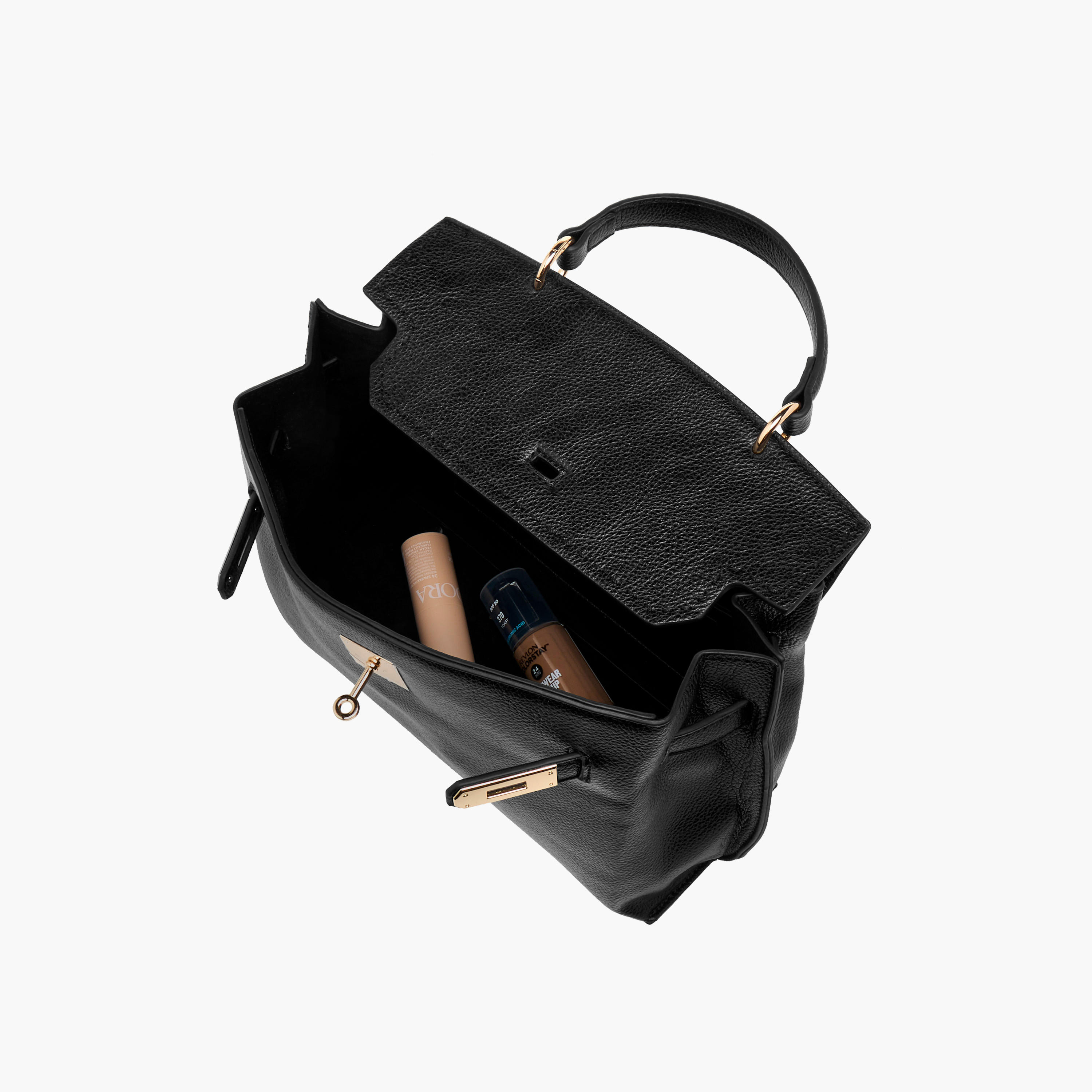 Flora Bella Solid Satchel Bag with Twist Lock Closure-women-bagsandwallets-handbags-image-7