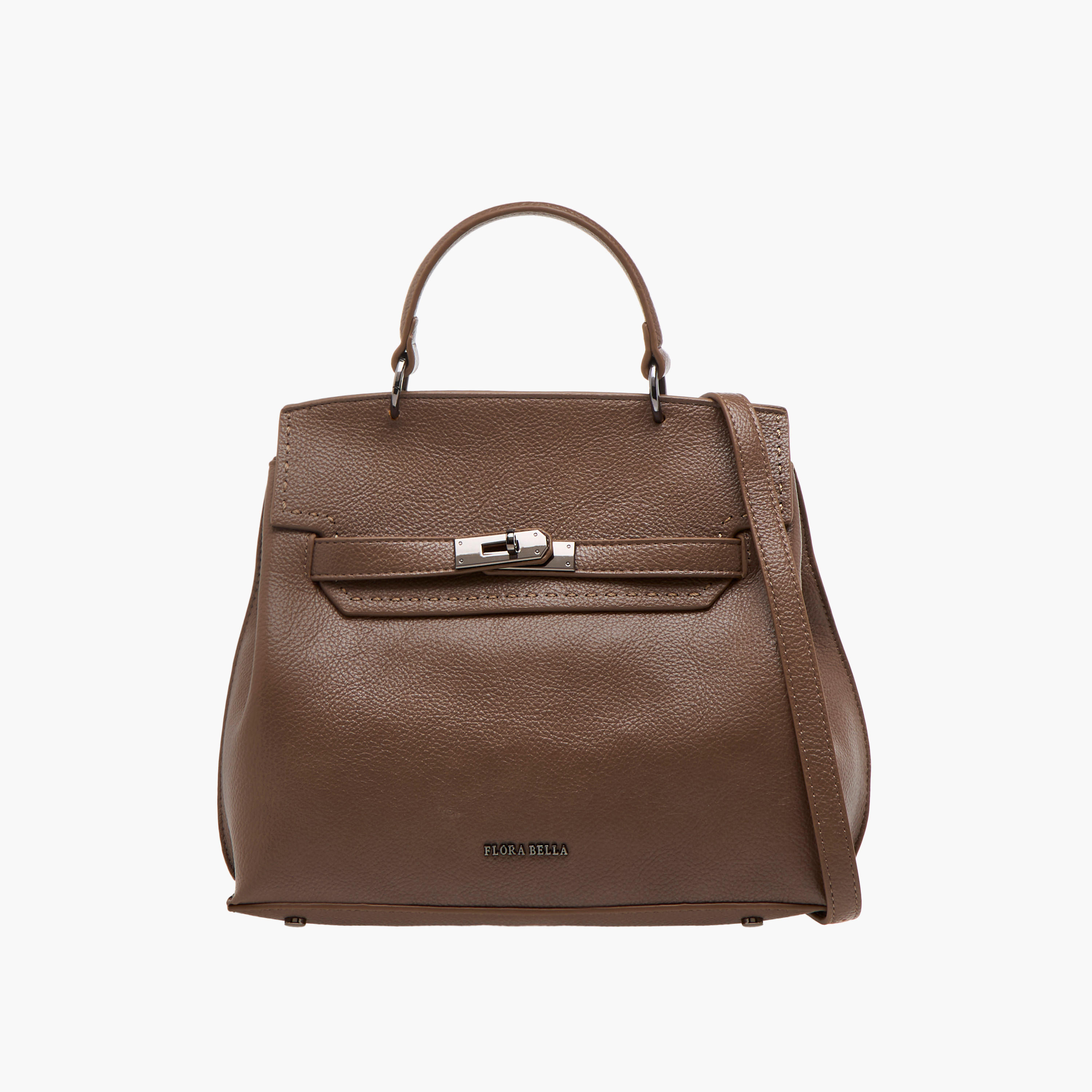 Flora Bella Solid Satchel Bag with Twist Lock Closure-women-bagsandwallets-handbags-image-1
