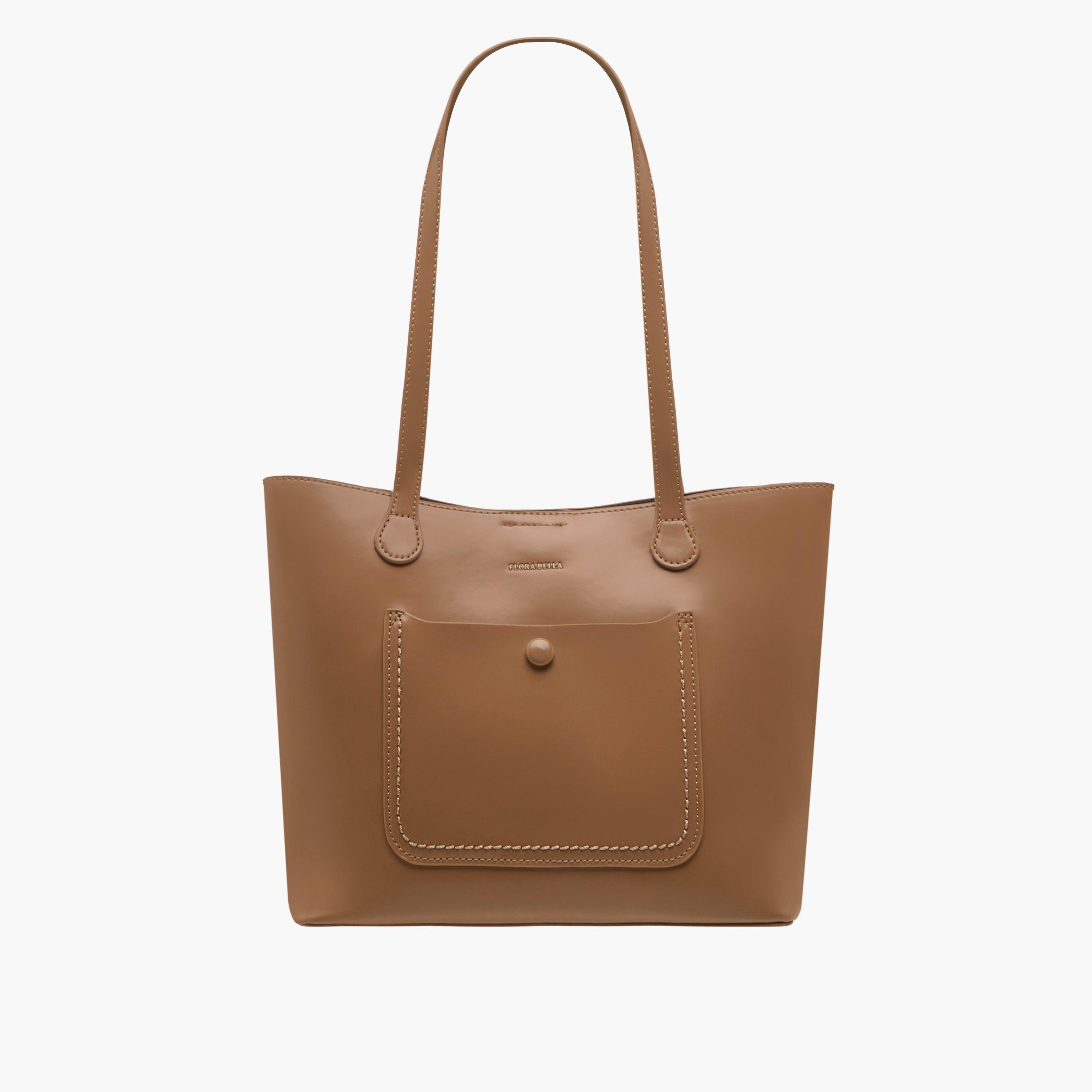 Flora Bella Solid Tote Bag with Zip Closure-women-bagsandwallets-handbags-image-1