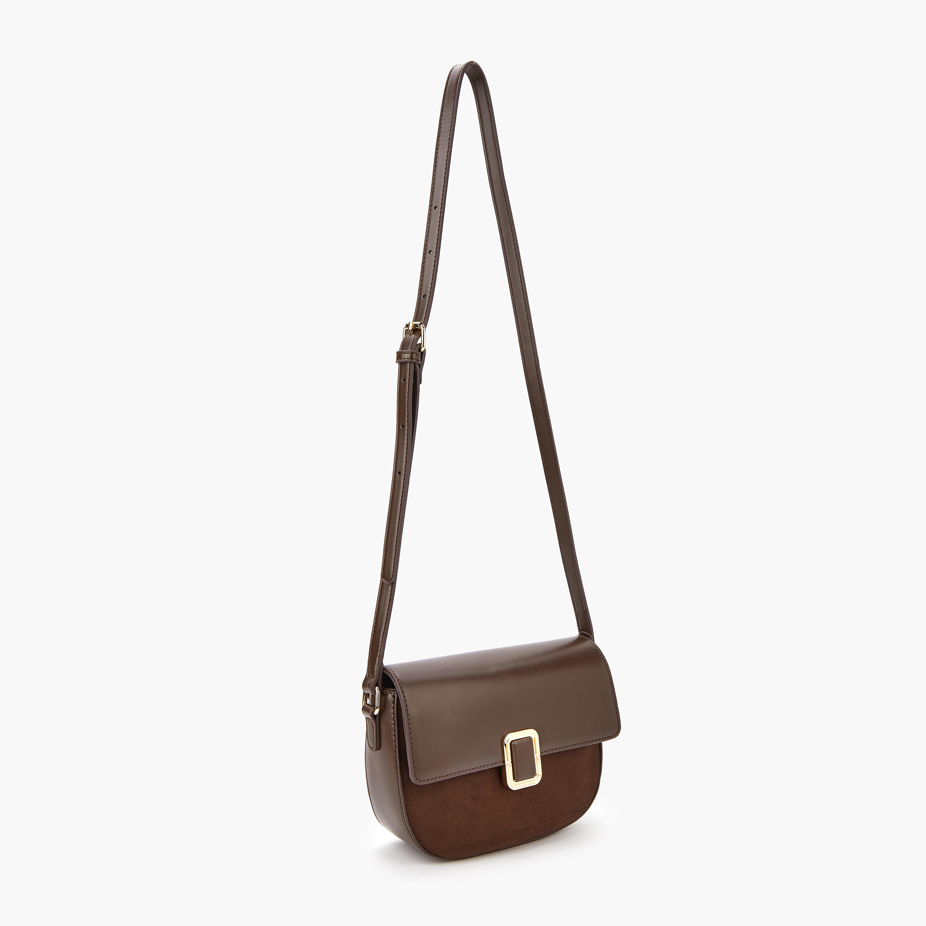 Flora Bella Solid Crossbody Bag with Adjustable Strap and Flap Closure-women-bagsandwallets-handbags-image-2