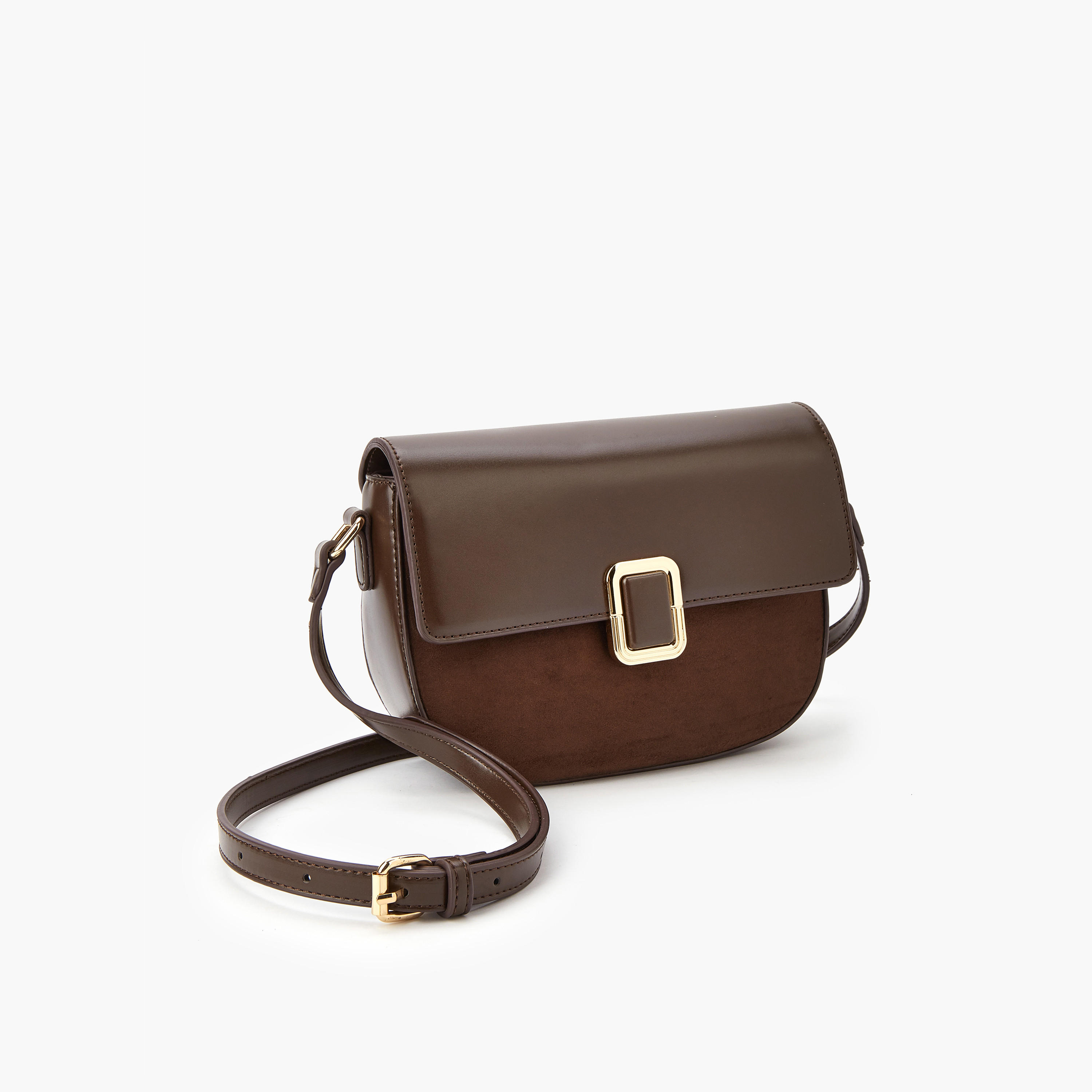 Flora Bella Solid Crossbody Bag with Adjustable Strap and Flap Closure-women-bagsandwallets-handbags-image-3
