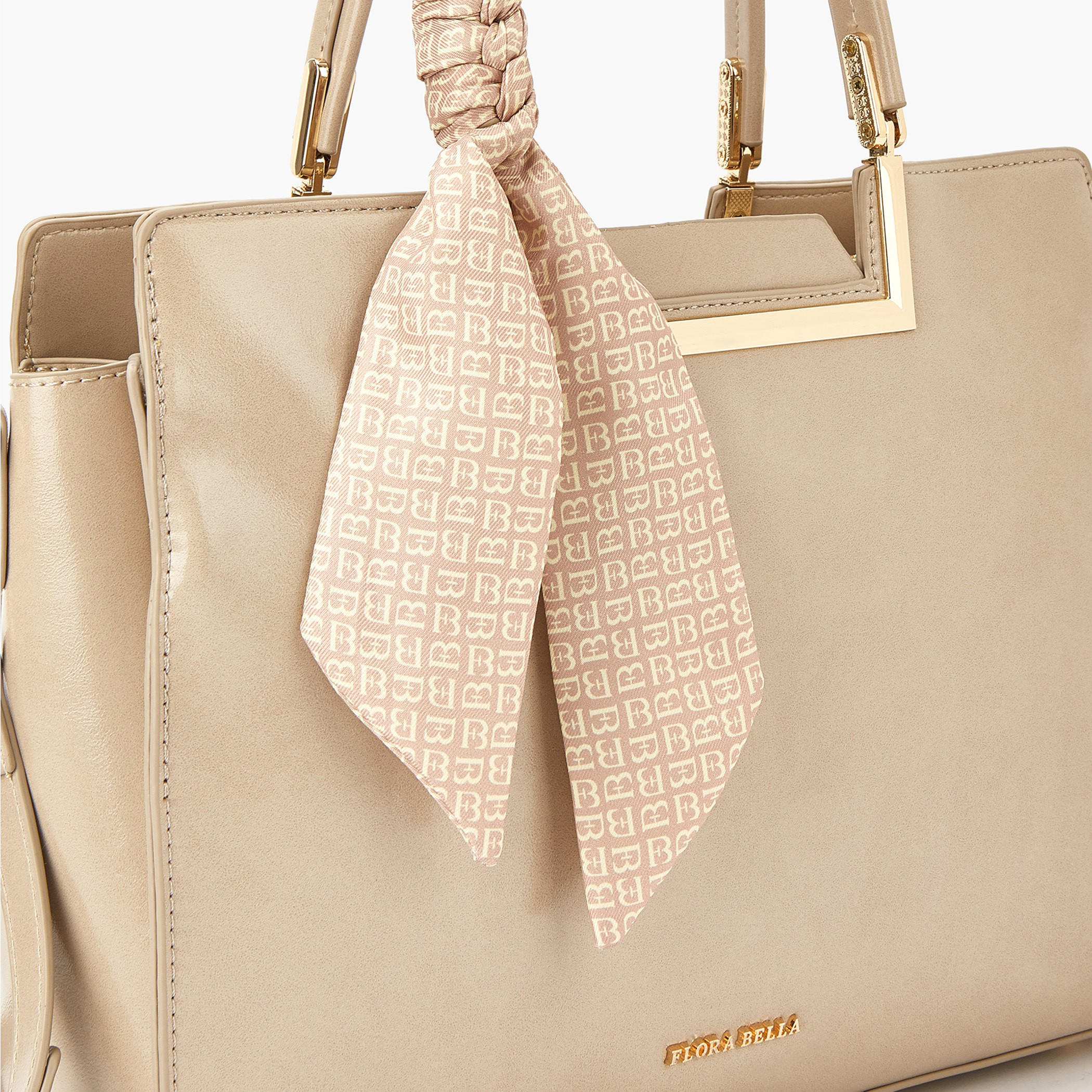 Flora Bella Solid Tote Bag with Scarf Detail and Double Handle-women-bagsandwallets-handbags-image-4