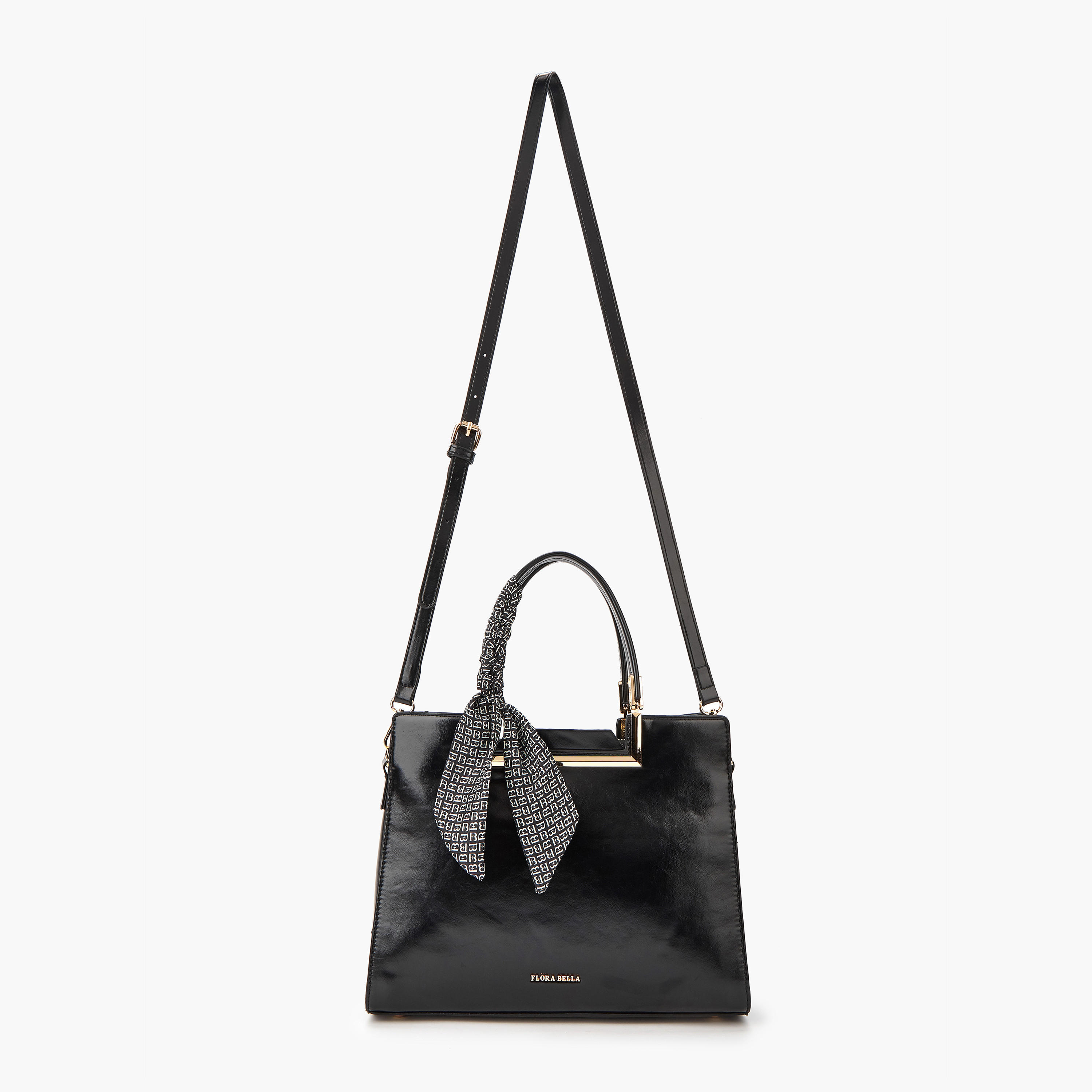 Flora Bella Solid Tote Bag with Scarf Detail and Double Handle-women-bagsandwallets-handbags-image-2