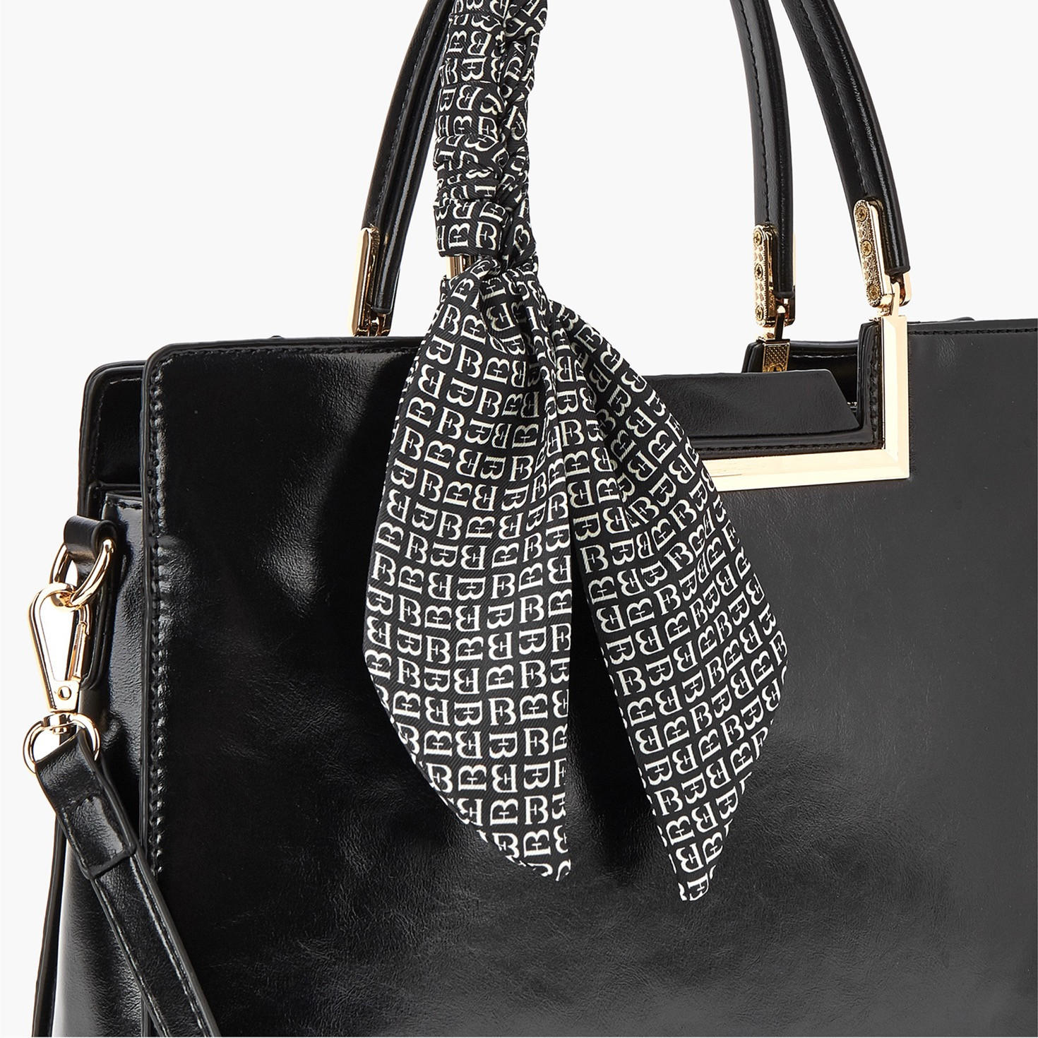 Flora Bella Solid Tote Bag with Scarf Detail and Double Handle-women-bagsandwallets-handbags-image-4