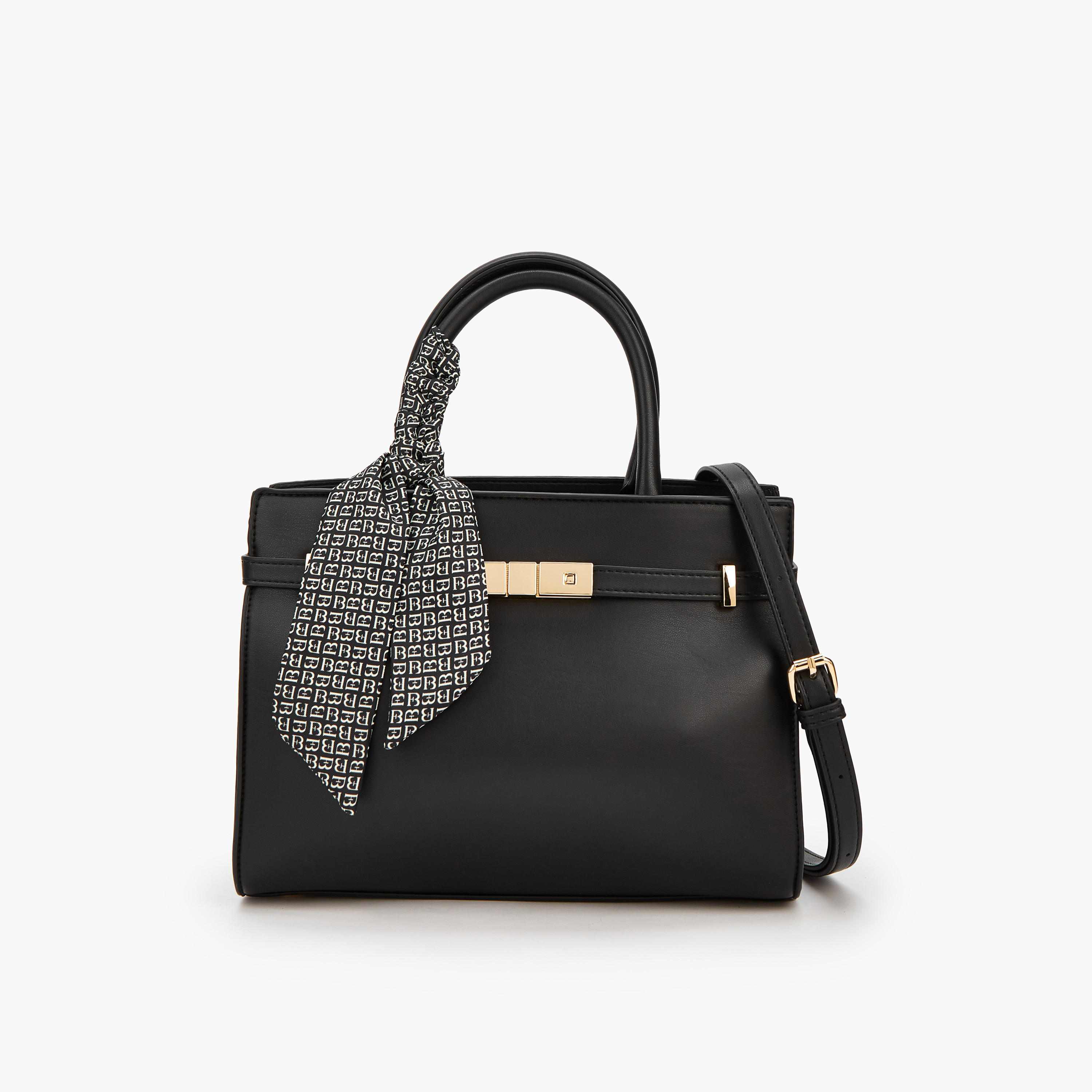 Flora Bella Scarf Accent Tote Bag with Detachable Shoulder Strap-women-bagsandwallets-handbags-image-1