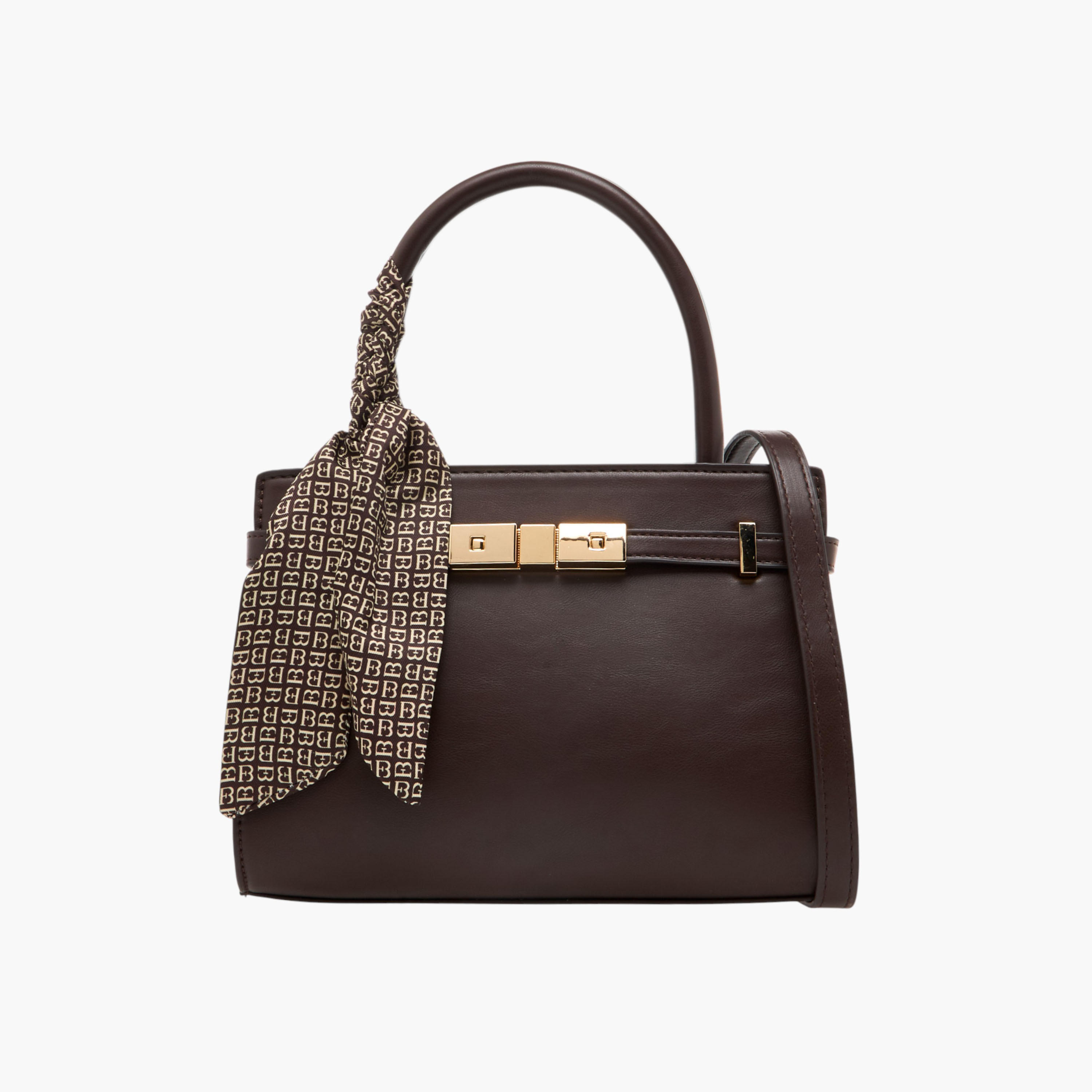 Flora Bella Solid Tote Bag with Scarf Detail-women-bagsandwallets-handbags-image-1