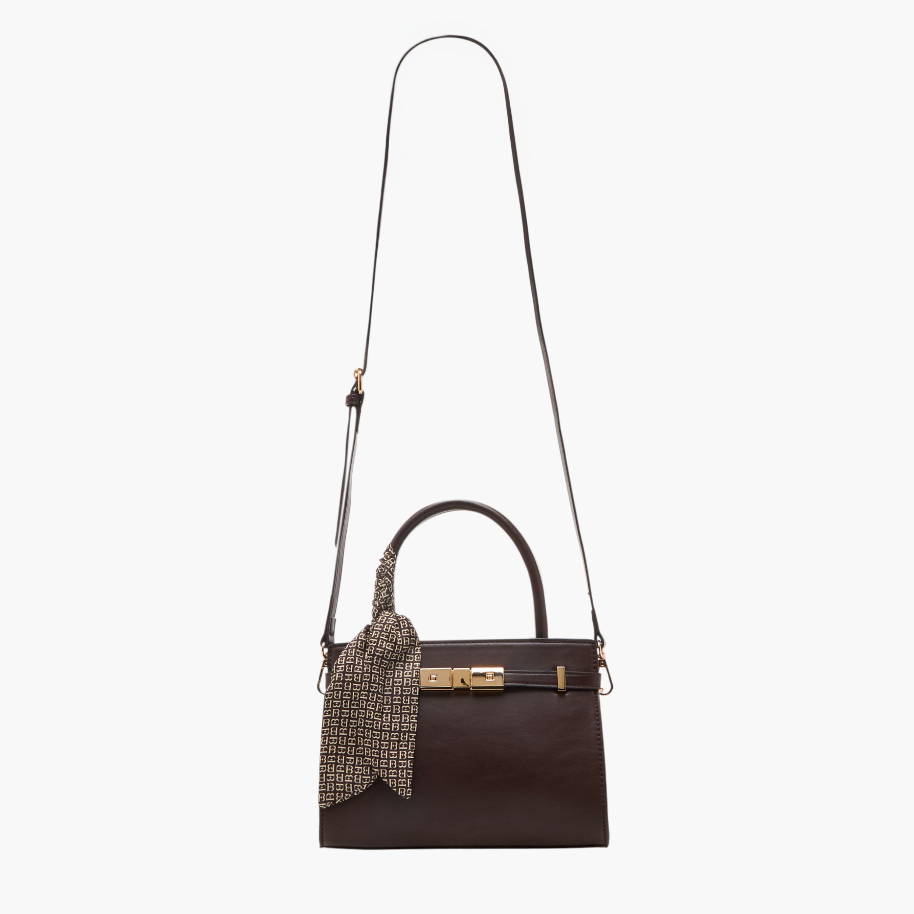 Flora Bella Solid Tote Bag with Scarf Detail-women-bagsandwallets-handbags-image-2