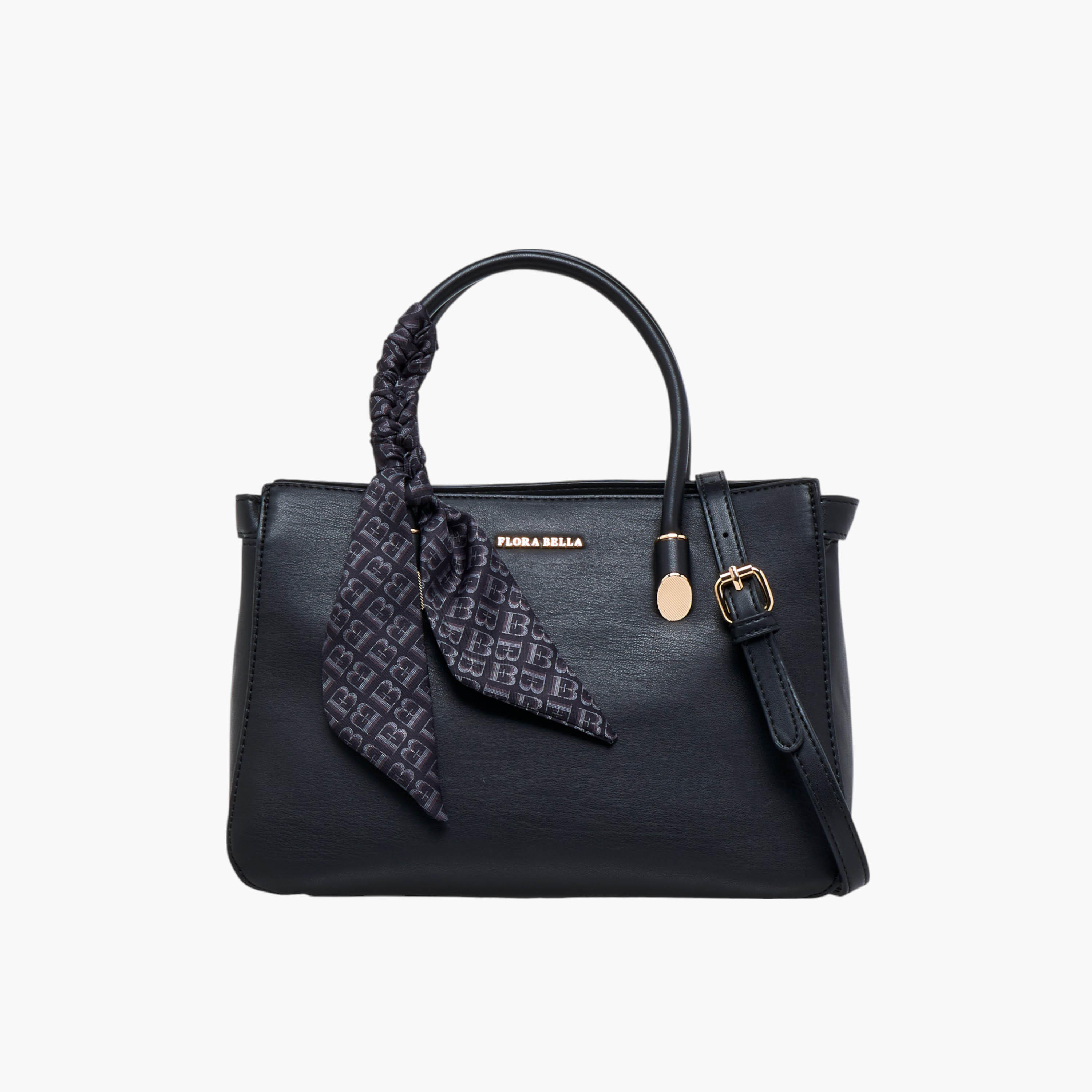 شنطة توت بحزام قابل للفصل وسحاب إغلاق وتزيينات وشاح من فلورا بيلا-women-bagsandwallets-handbags-image-1