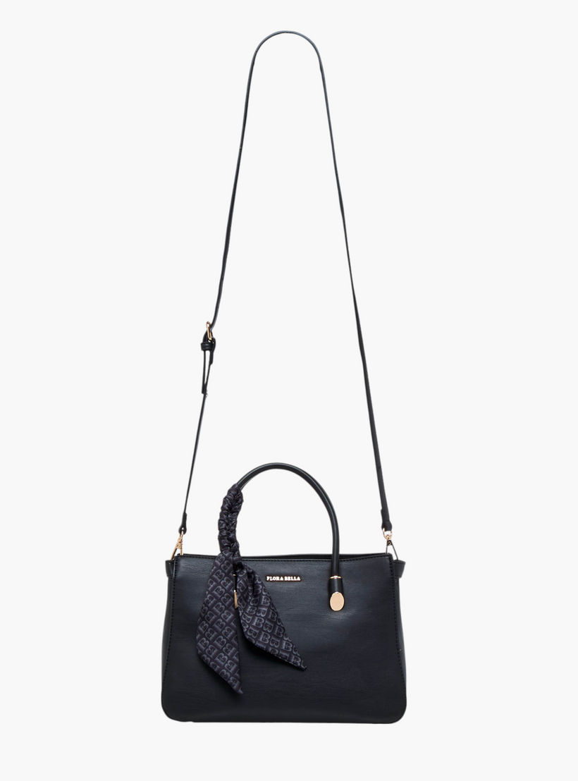 شنطة توت بحزام قابل للفصل وسحاب إغلاق وتزيينات وشاح من فلورا بيلا-women-bagsandwallets-handbags-image-3