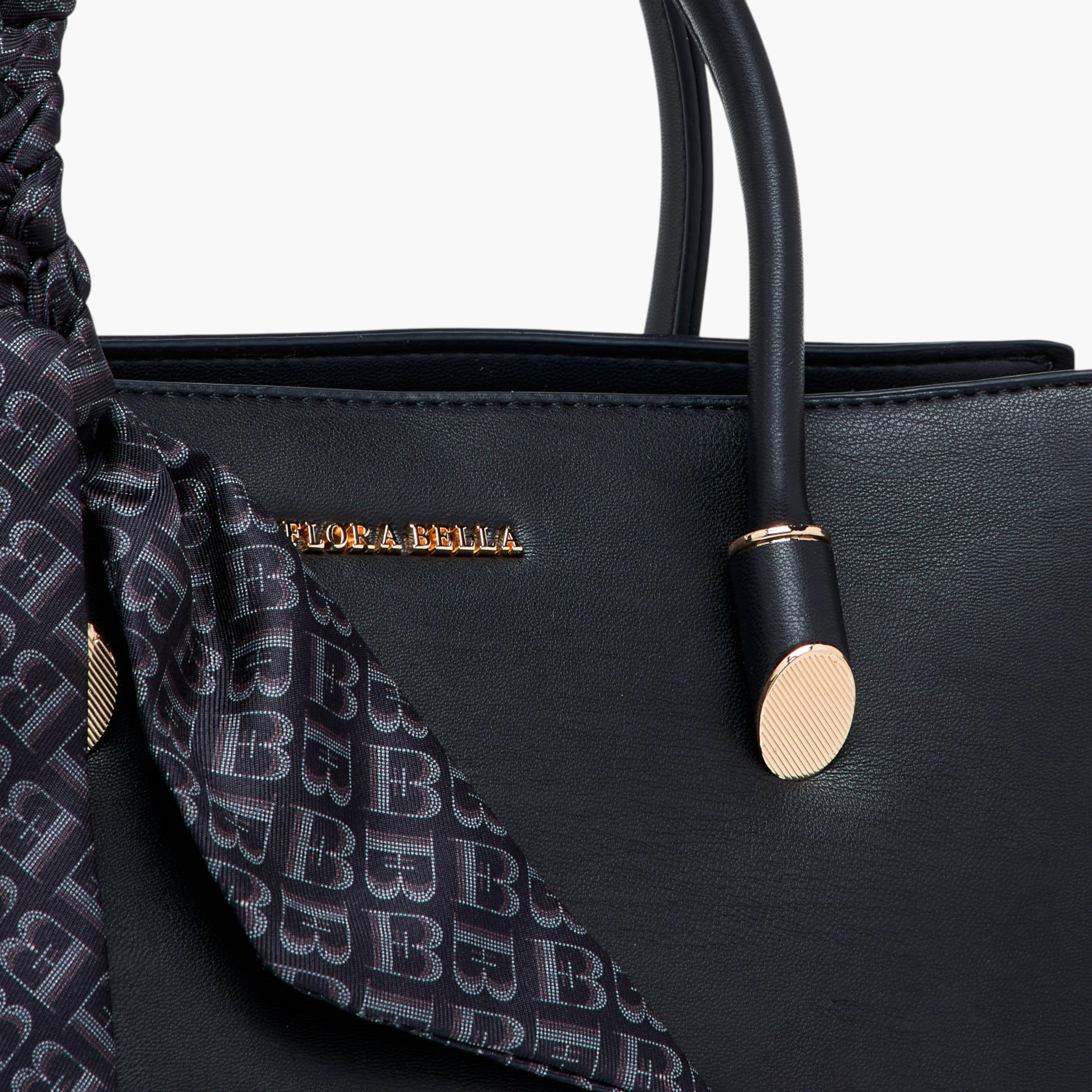 شنطة توت بحزام قابل للفصل وسحاب إغلاق وتزيينات وشاح من فلورا بيلا-women-bagsandwallets-handbags-image-6