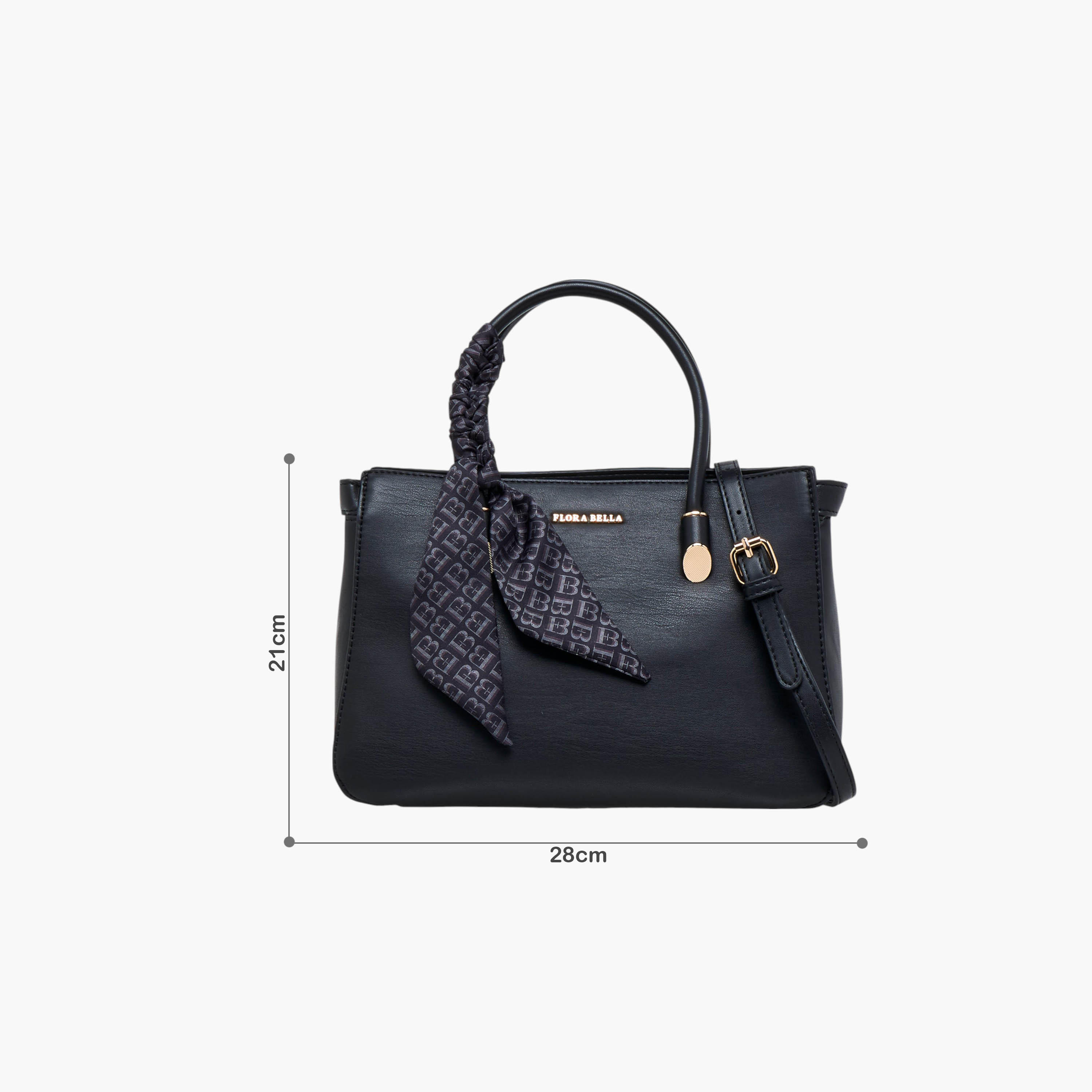 Flora Bella Scarf Accent Tote Bag with Detachable Strap and Zip Closure-women-bagsandwallets-handbags-image-2