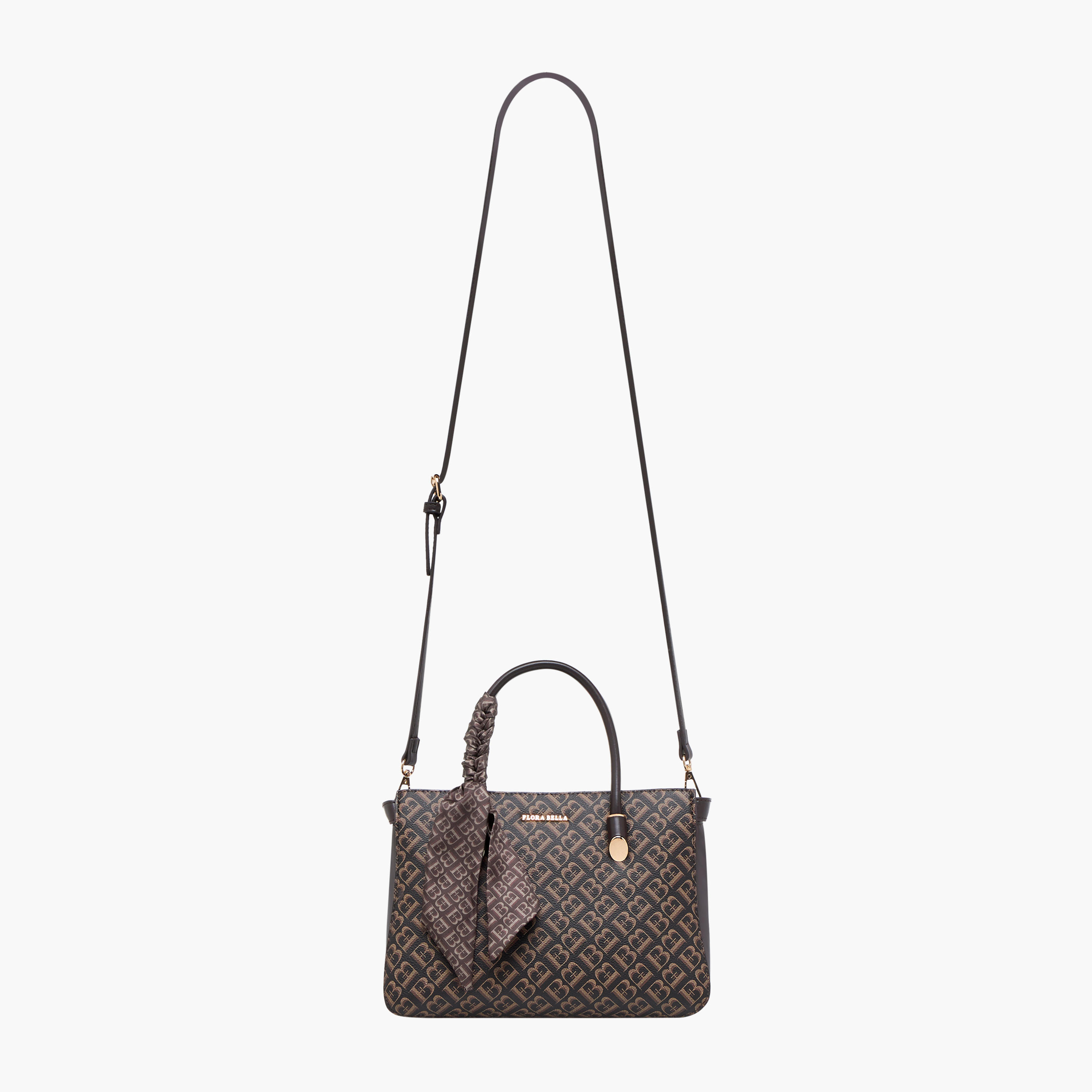 Flora Bella Scarf Accent Monogram Print Tote Bag with Zip Closure-women-bagsandwallets-handbags-image-3