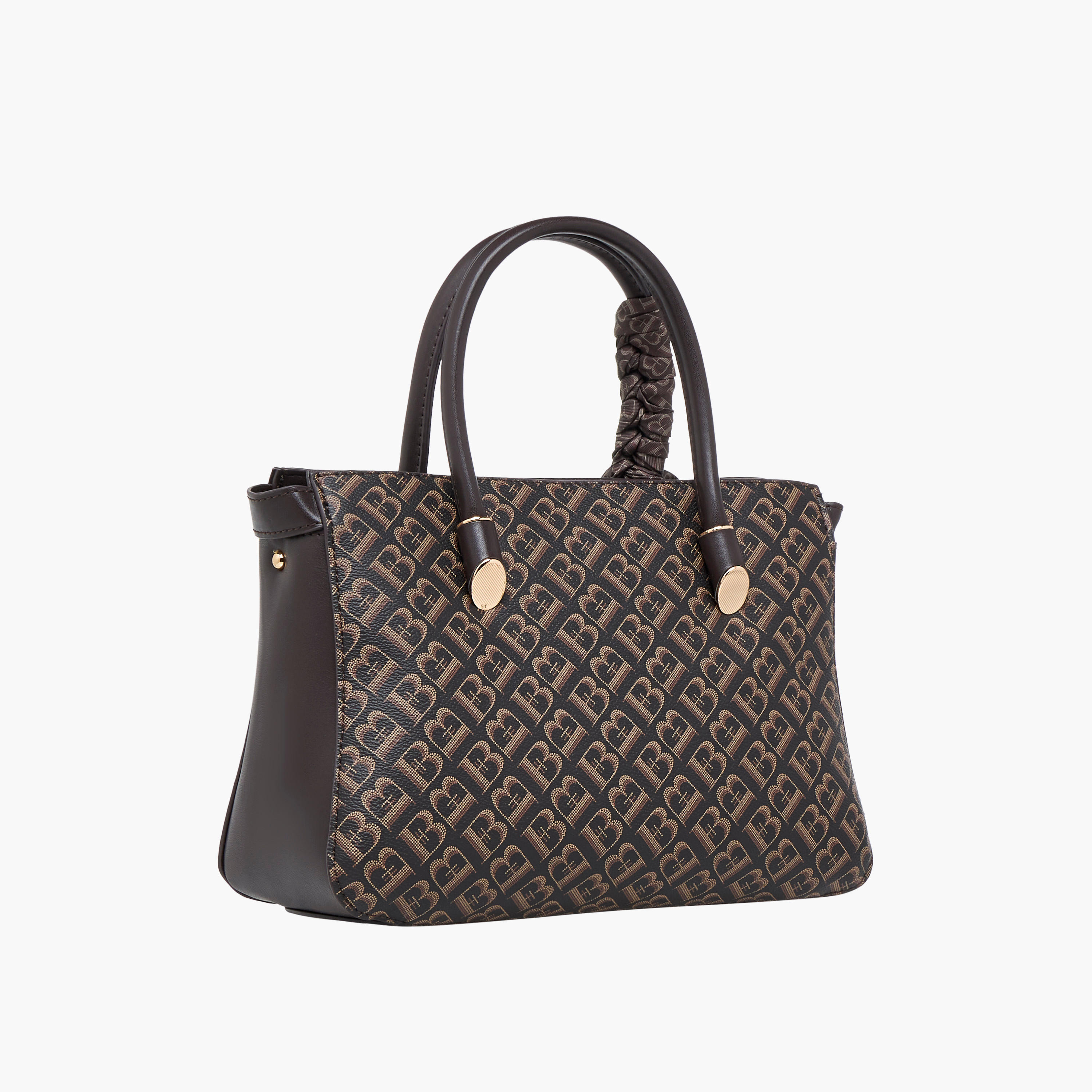 شنطة توتي بسحاب إغلاق وطبعات مونوجرام وزينة وشاح من فلورا بيلا-women-bagsandwallets-handbags-image-4