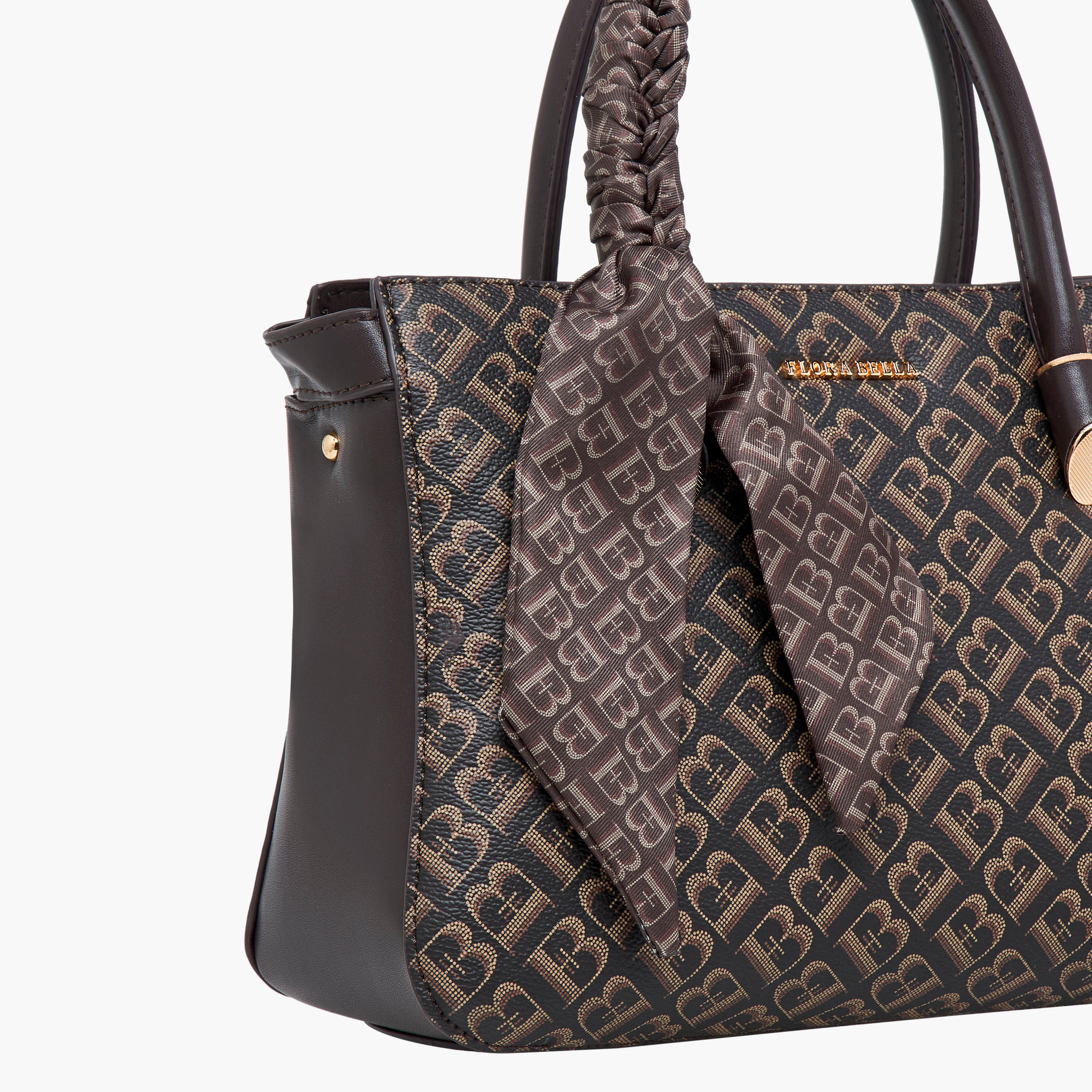 Flora Bella Scarf Accent Monogram Print Tote Bag with Zip Closure-women-bagsandwallets-handbags-image-5