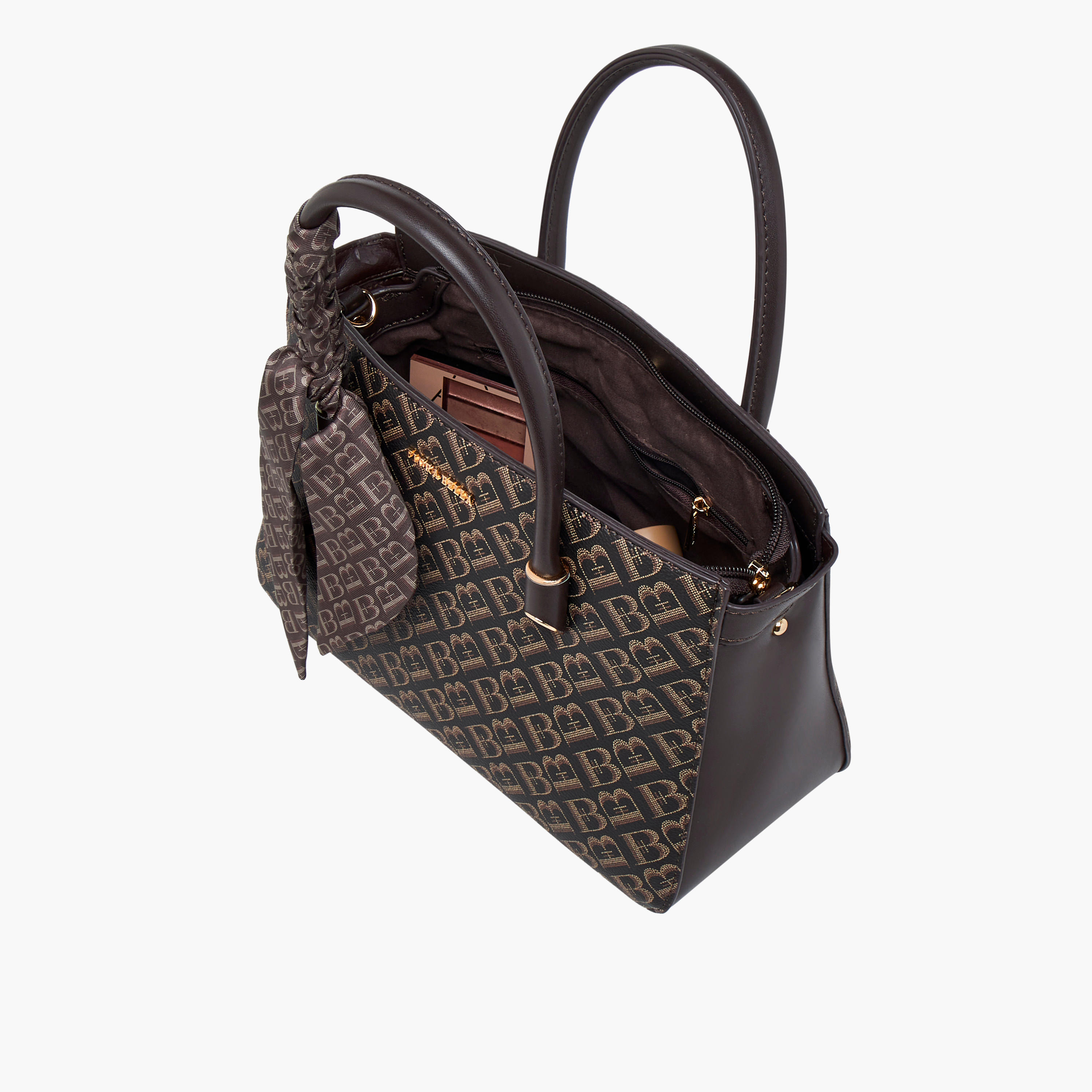 شنطة توتي بسحاب إغلاق وطبعات مونوجرام وزينة وشاح من فلورا بيلا-women-bagsandwallets-handbags-image-8