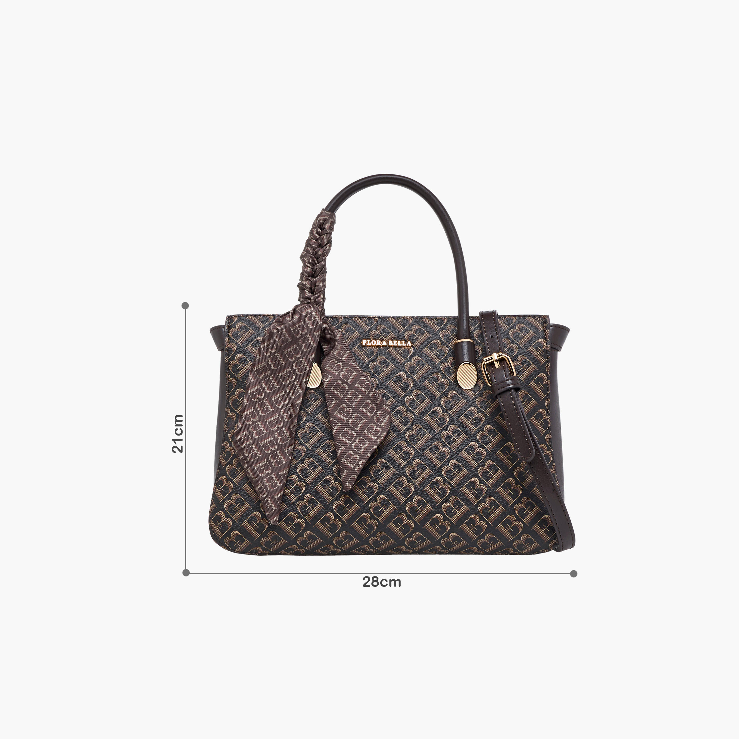 Flora Bella Scarf Accent Monogram Print Tote Bag with Zip Closure-women-bagsandwallets-handbags-image-2