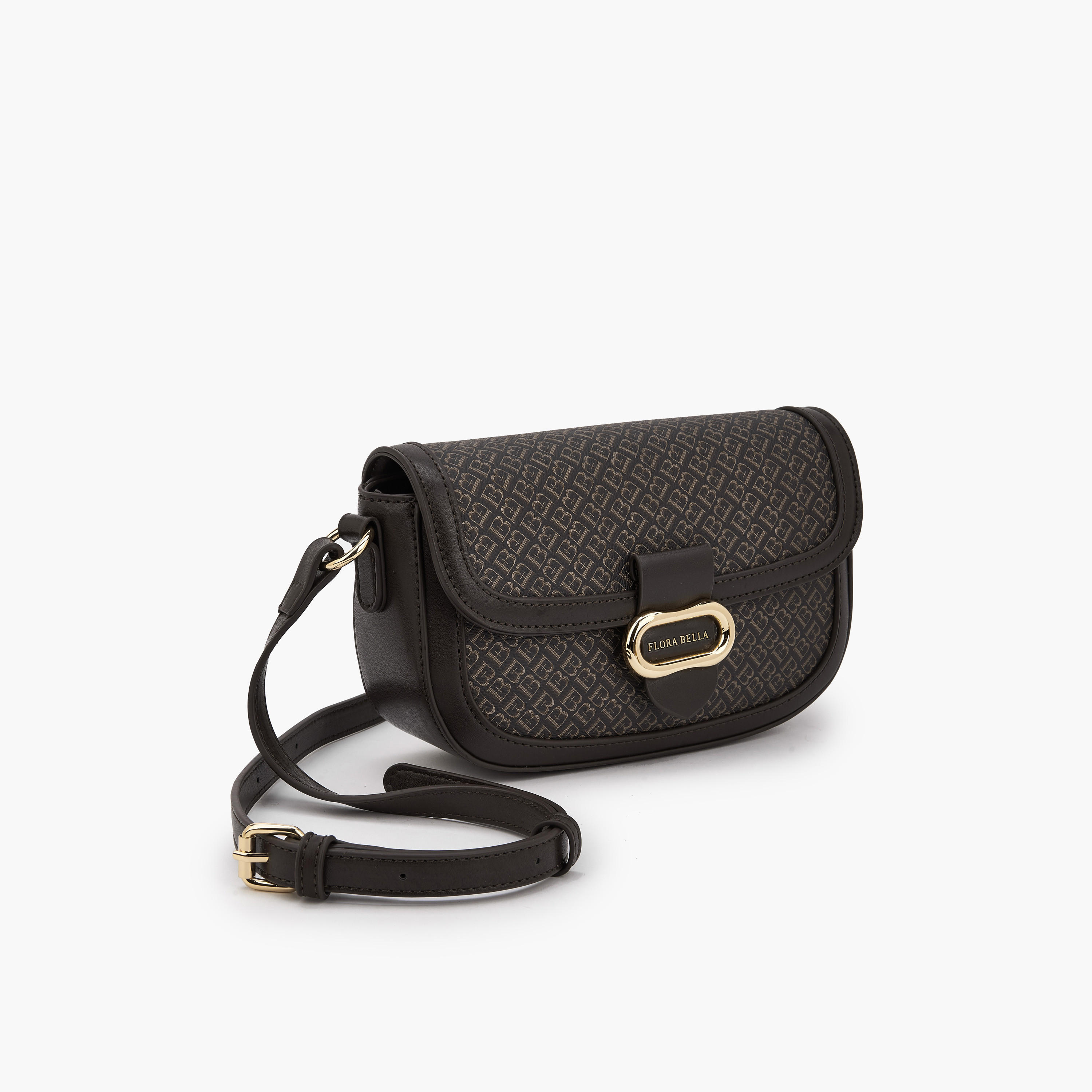 شنطة كروس بودي بطبعات مونوجرام مع حزام قابل للتعديل من فلورا بيلا-women-bagsandwallets-handbags-image-3