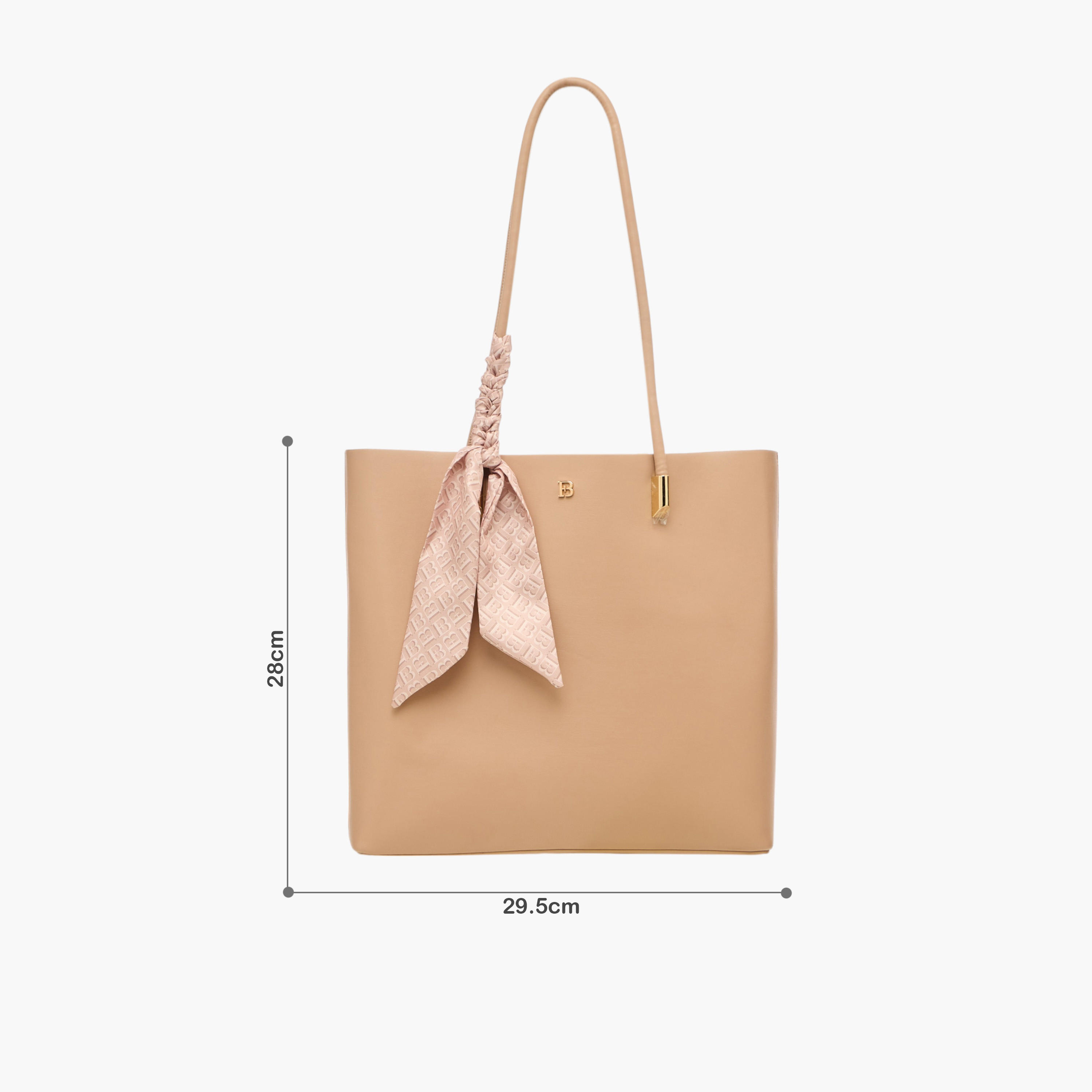 شنطة توتي سادة مزينة بوشاح مونوجرام مع شنطة صغيرة من من فلورا بيلا-women-bagsandwallets-handbags-image-2