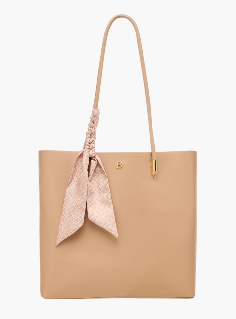 شنطة توتي سادة مزينة بوشاح مونوجرام مع شنطة صغيرة من من فلورا بيلا-women-bagsandwallets-handbags-image-4
