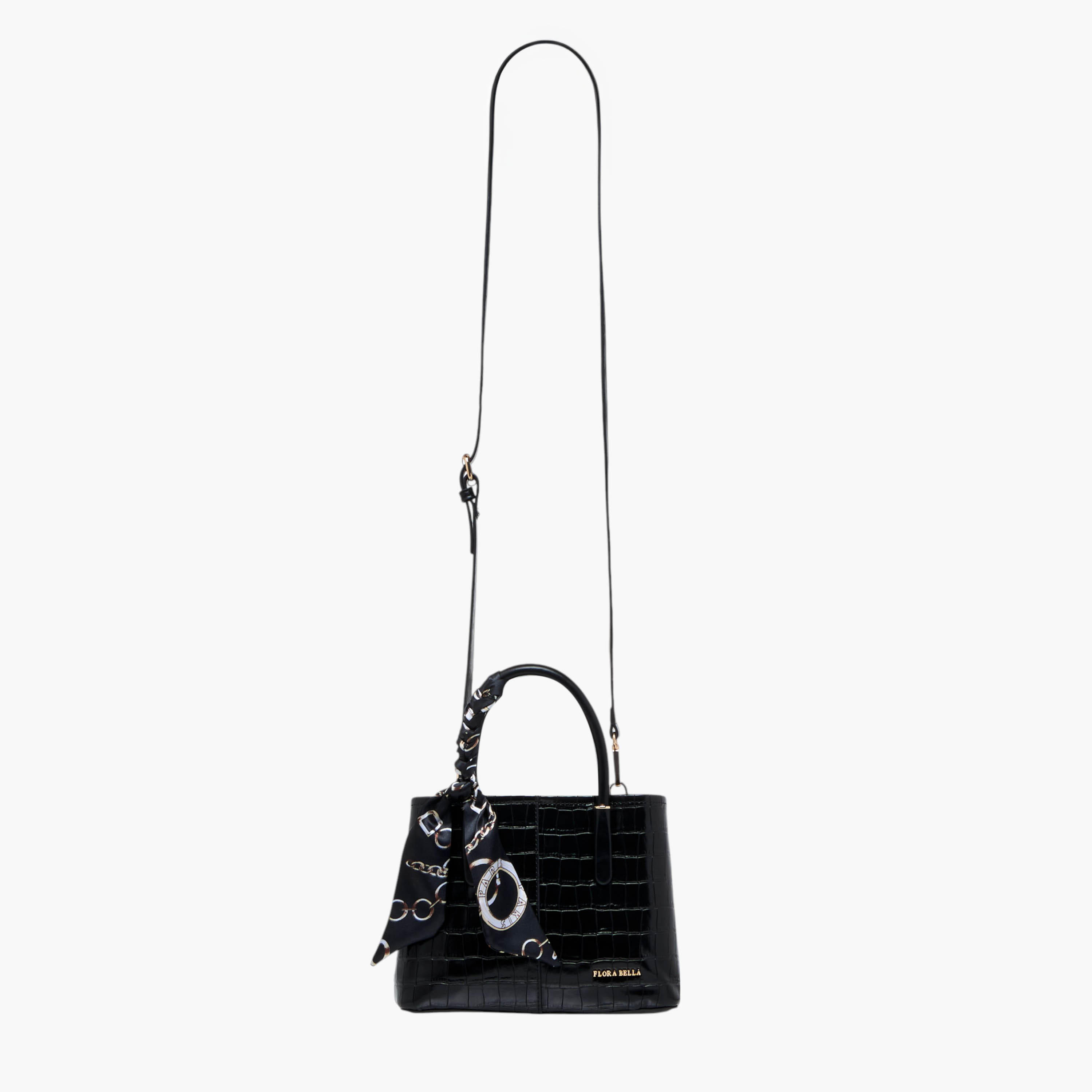 شنطة توت بحزام قابل للفصل وزر إغلاق وتزيينات وشاح من فلورا بيلا-women-bagsandwallets-handbags-image-3