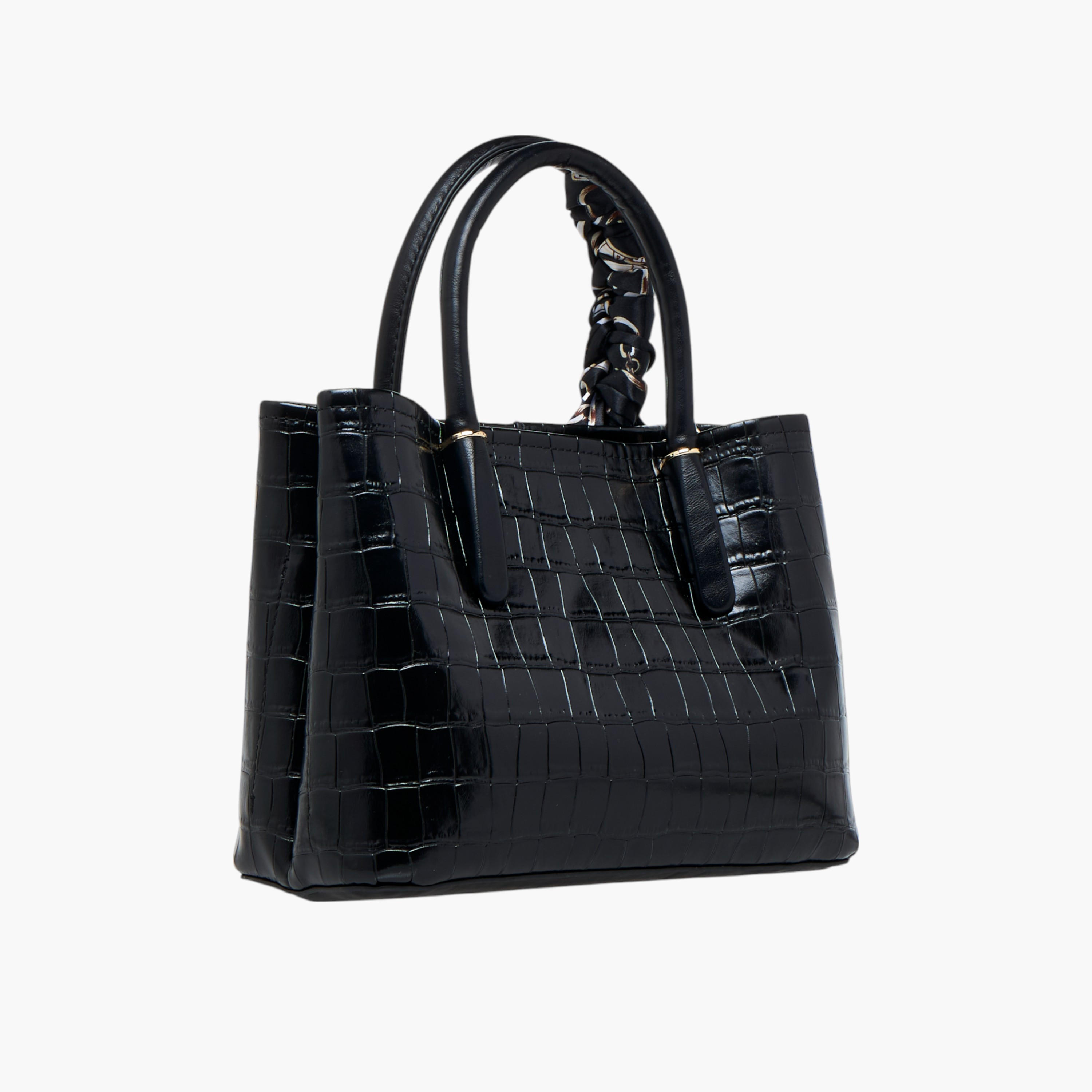 شنطة توت بحزام قابل للفصل وزر إغلاق وتزيينات وشاح من فلورا بيلا-women-bagsandwallets-handbags-image-4