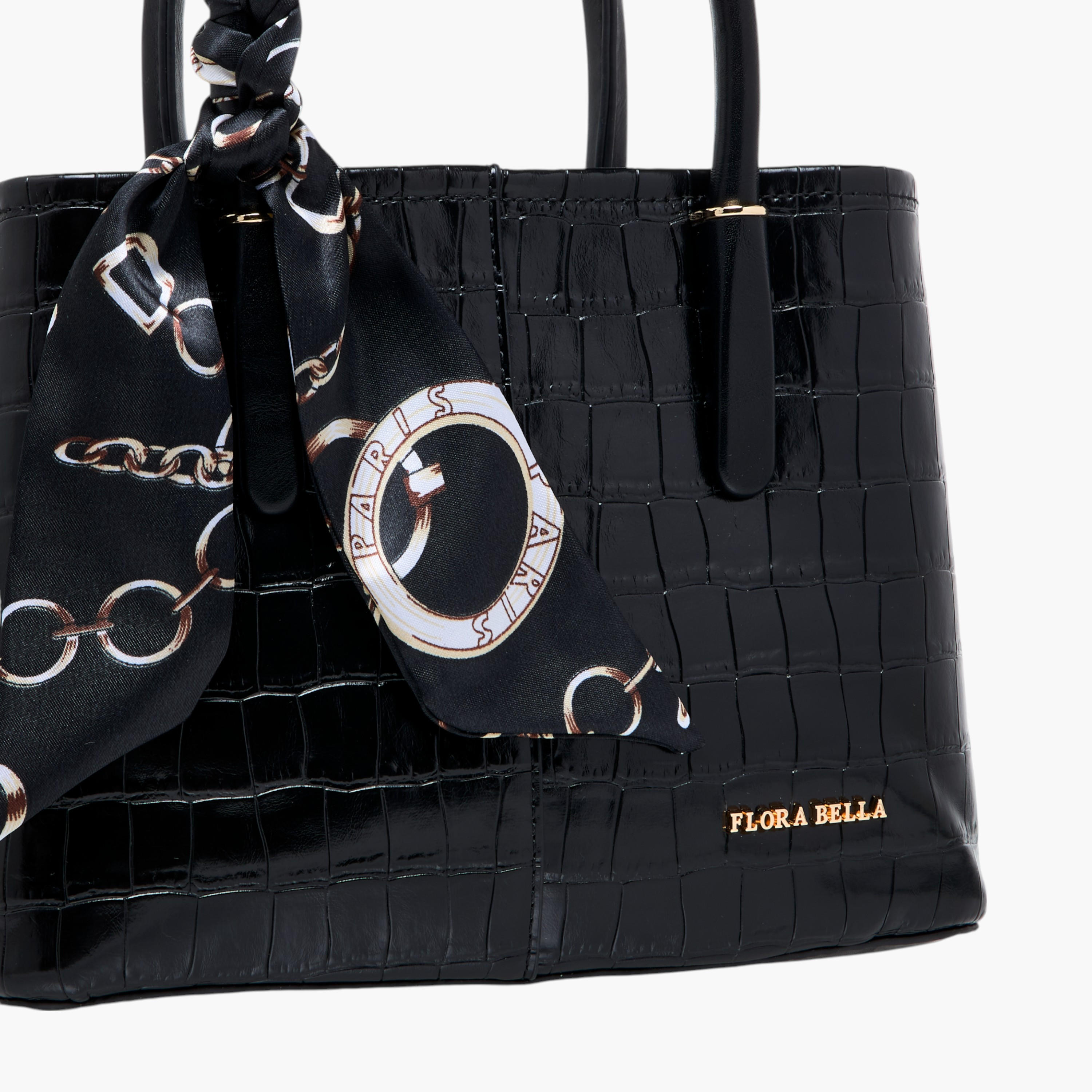 شنطة توت بحزام قابل للفصل وزر إغلاق وتزيينات وشاح من فلورا بيلا-women-bagsandwallets-handbags-image-5
