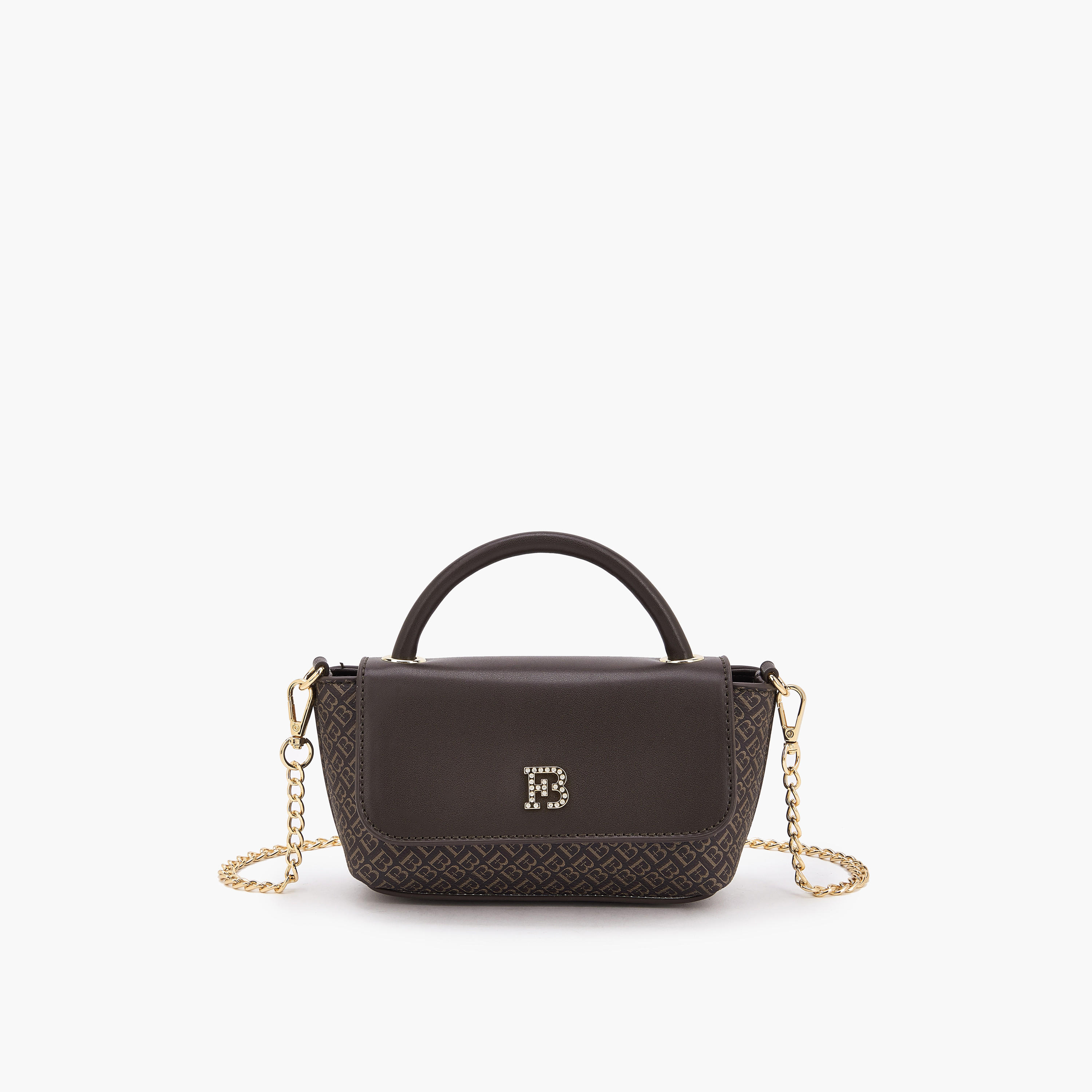 شنطة كروس بودي بطبعات مونوجرام وحزام سلسلة من فلورا بيلا-women-bagsandwallets-handbags-image-1