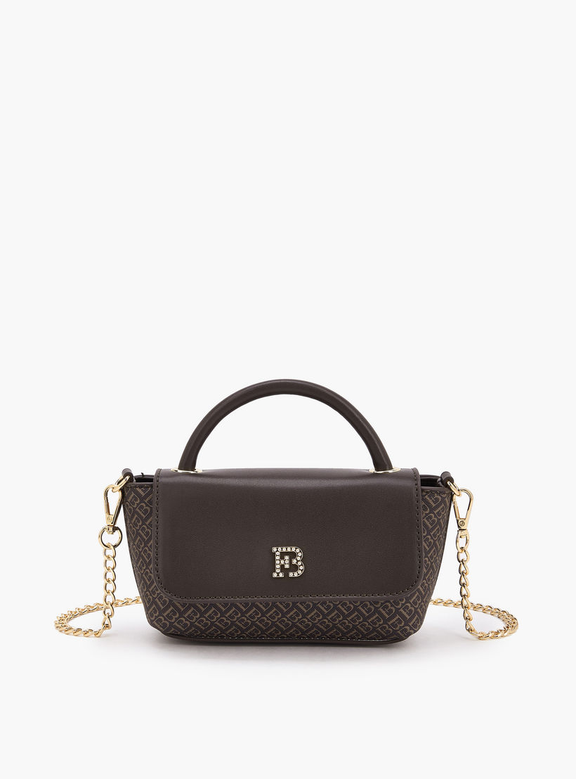 شنطة كروس بودي بطبعات مونوجرام وحزام سلسلة من فلورا بيلا-women-bagsandwallets-handbags-image-1
