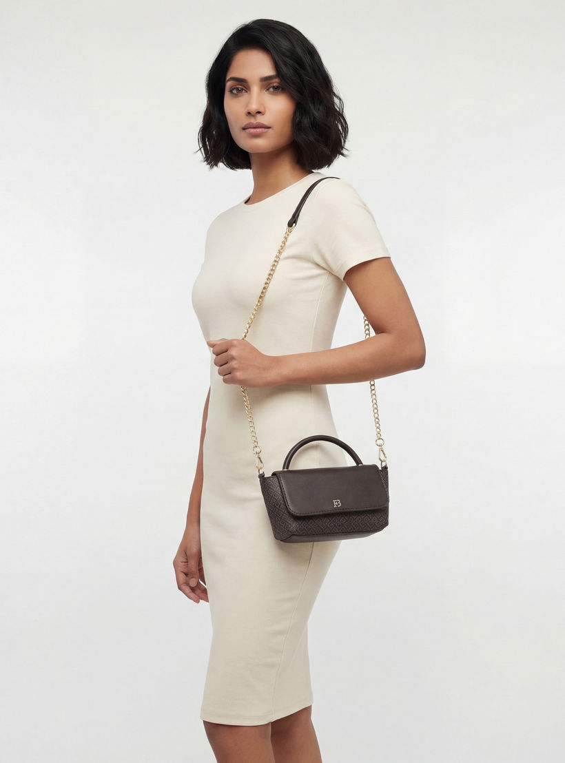 شنطة كروس بودي بطبعات مونوجرام وحزام سلسلة من فلورا بيلا-women-bagsandwallets-handbags-image-2