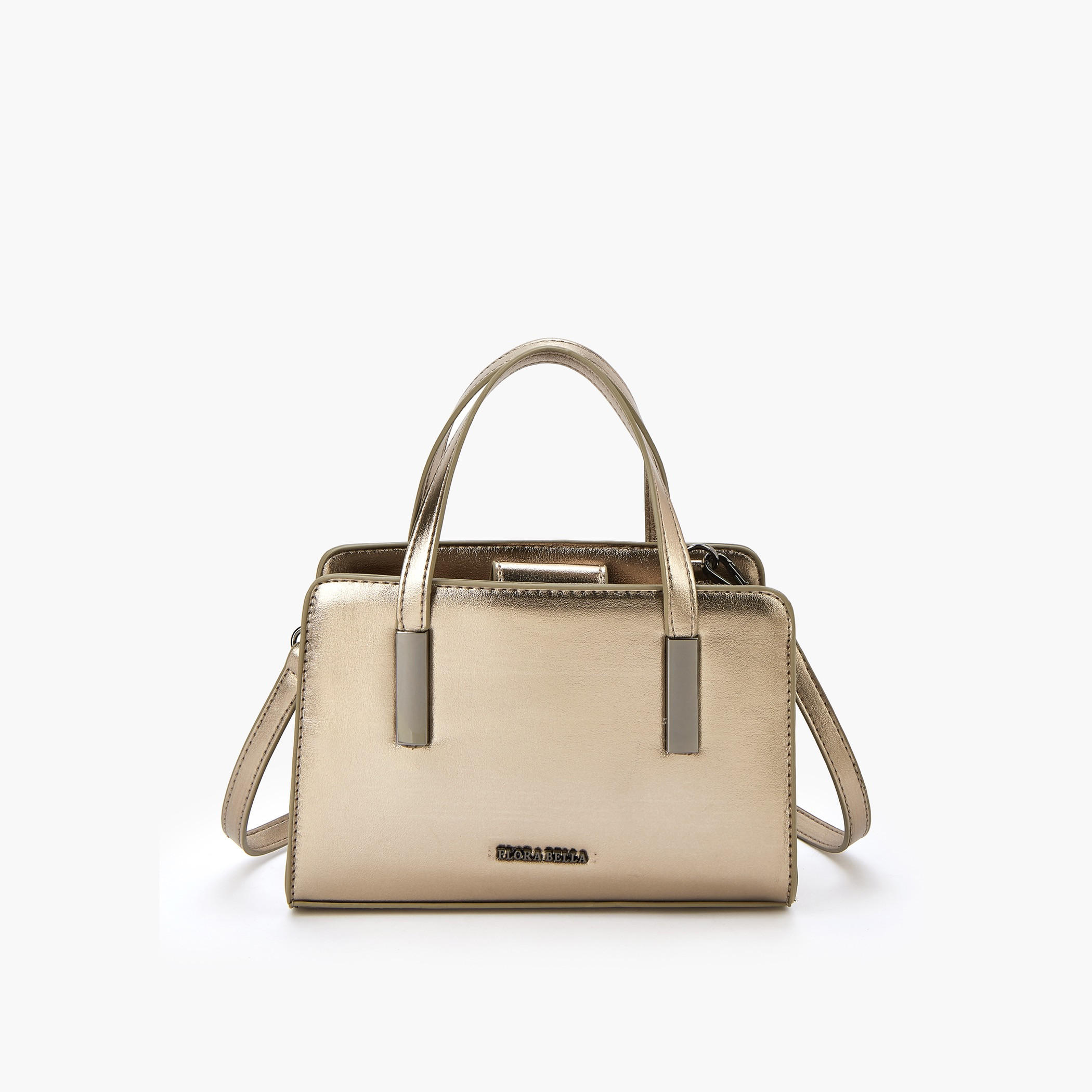 Flora Bella Metallic Tote Bag with Double Handle and Zip Closure-women-bagsandwallets-handbags-image-1