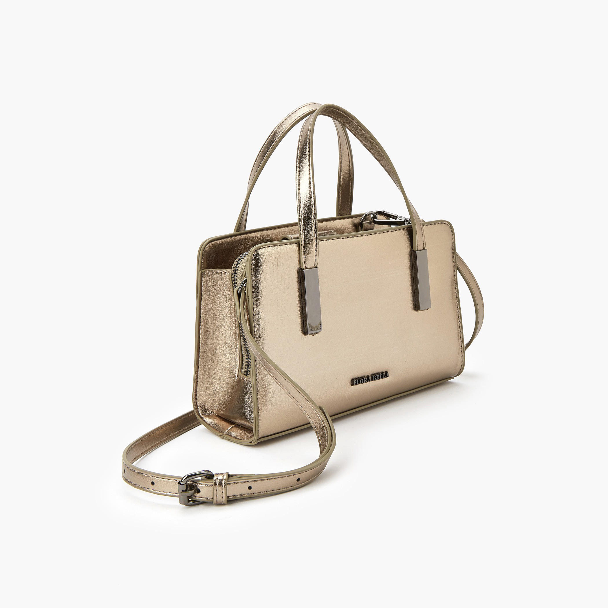 Flora Bella Metallic Tote Bag with Double Handle and Zip Closure-women-bagsandwallets-handbags-image-4